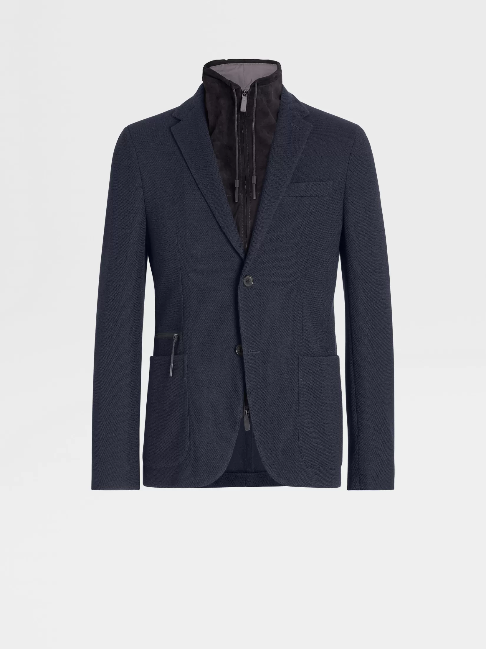 ZEGNA Blazers<Navy Blue High Performance™ Jersey Jacket NavyBlue