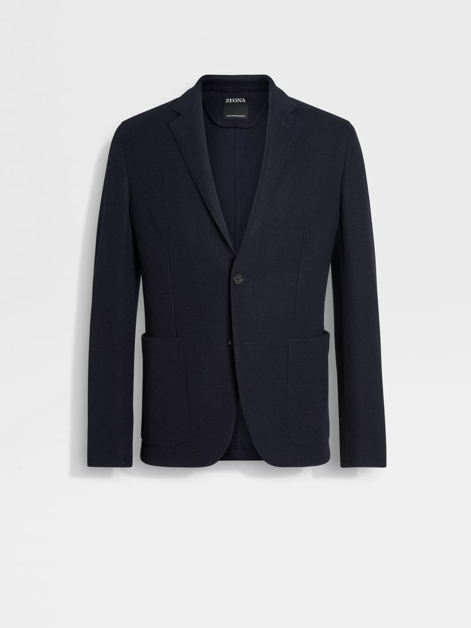 ZEGNA Blazers<Navy Blue High Performance™ Jersey Jacket NavyBlue