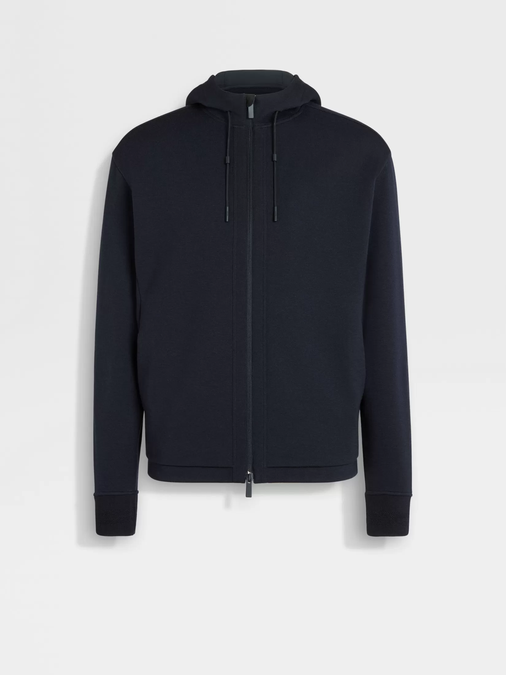 ZEGNA Joggers And Sweatshirts<Navy Blue High Performance™ Wool Blend Hoodie NavyBlue