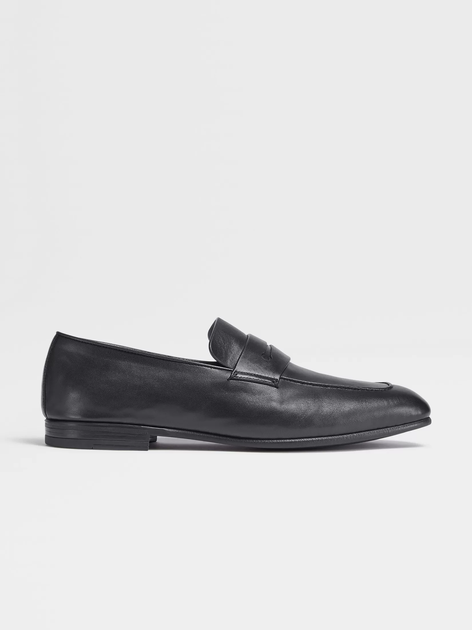 ZEGNA Loafers<Navy Blue Leather L'Asola Loafers NavyBlue