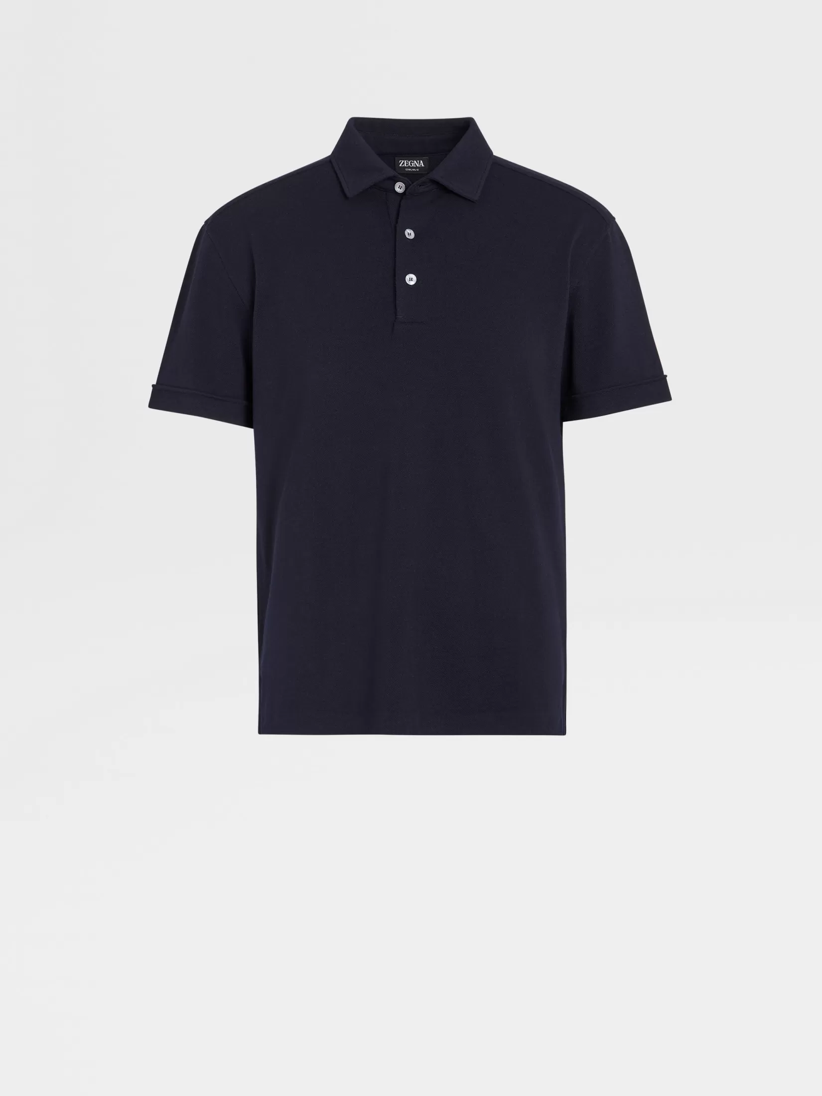 ZEGNA Polo Shirts<Navy Blue 12milmil12 Wool Polo Shirt NavyBlue