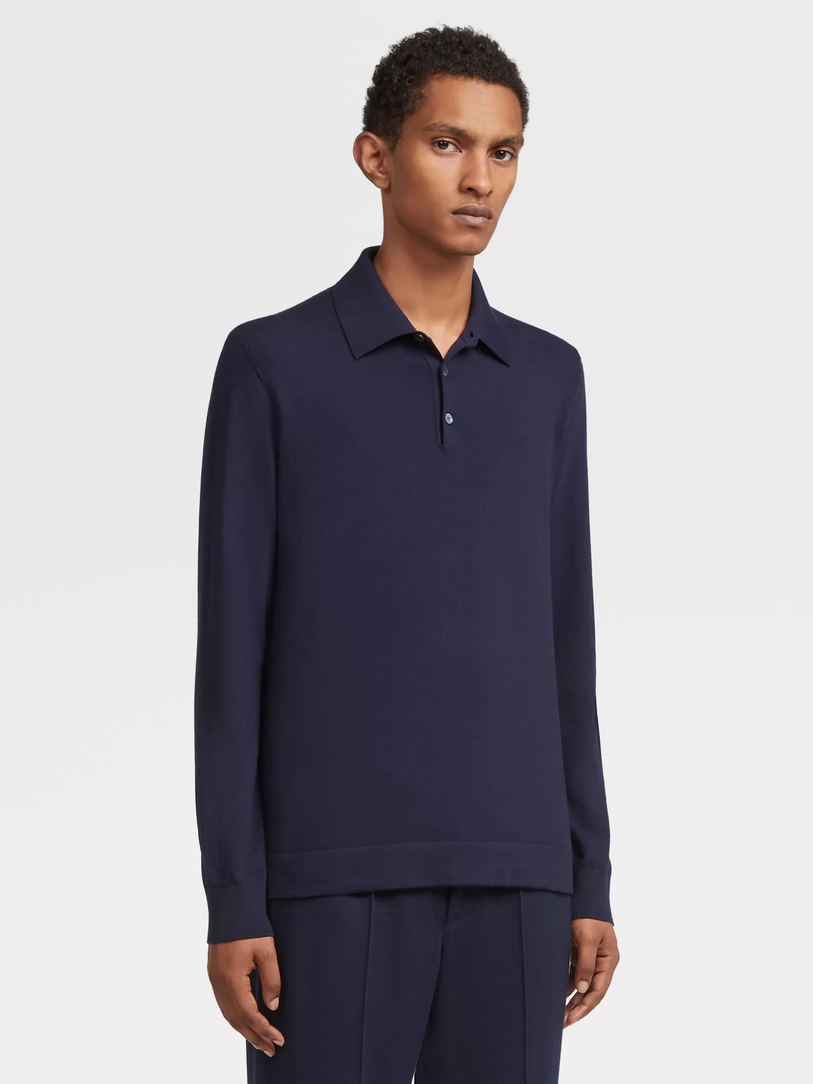 ZEGNA Polo Shirts | Sweaters<Navy Blue 12milmil12 Wool Polo Shirt NavyBlue