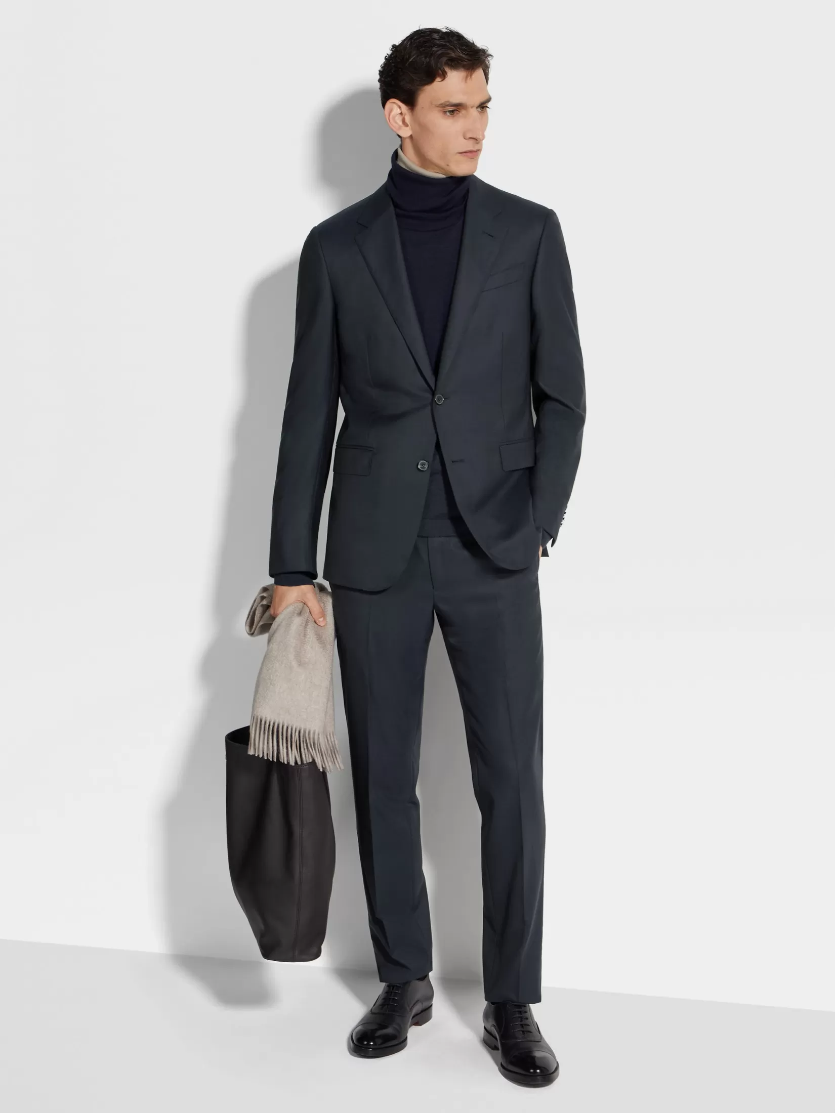 ZEGNA Suits<Navy Blue 15milmil15 Wool Suit NavyBlue