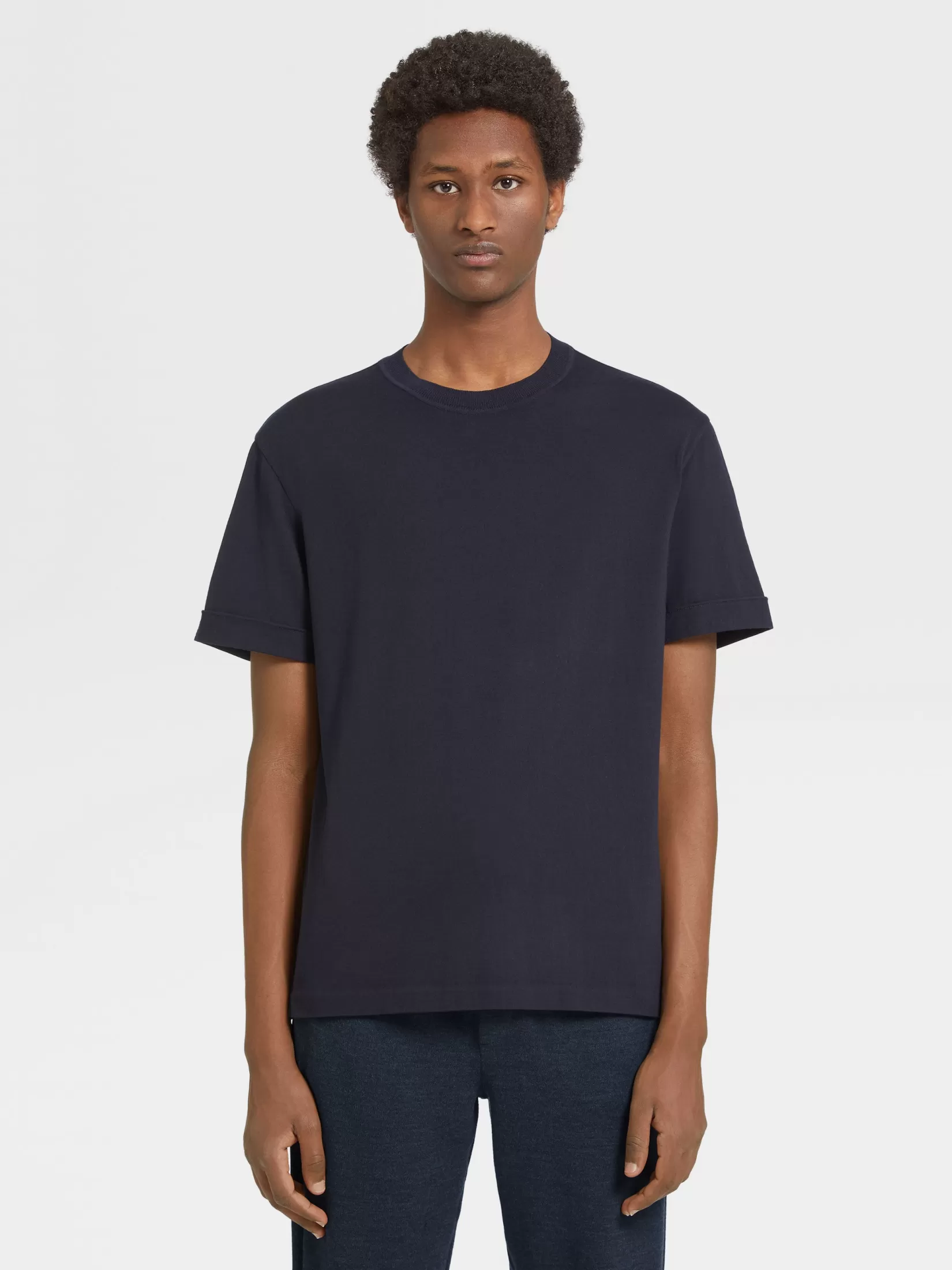 ZEGNA T-Shirts<Navy Blue 12milmil12 Wool T-shirt NavyBlue