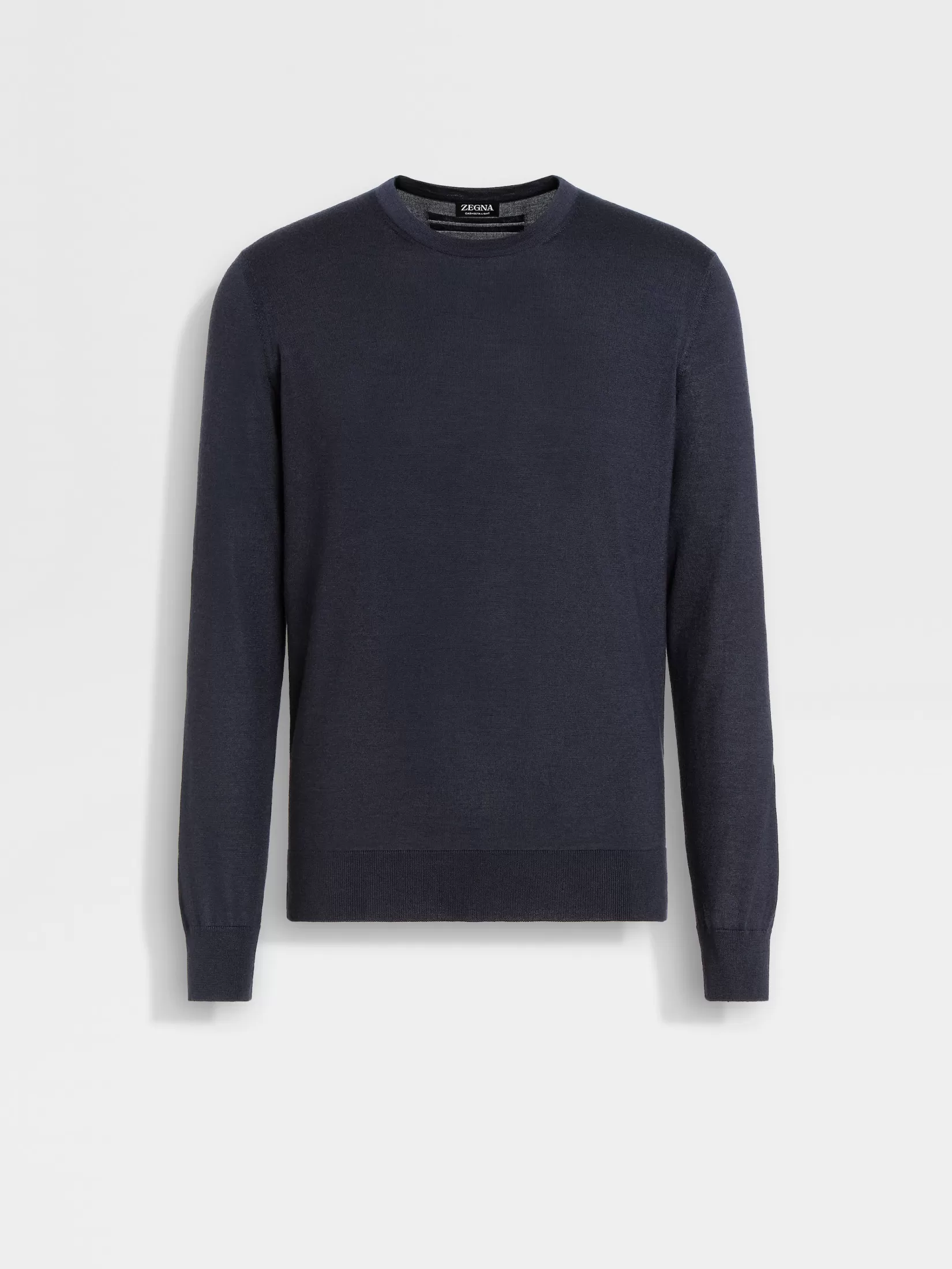 ZEGNA Sweaters<Navy Blue Mélange Cashseta Crewneck NavyBlueMélange