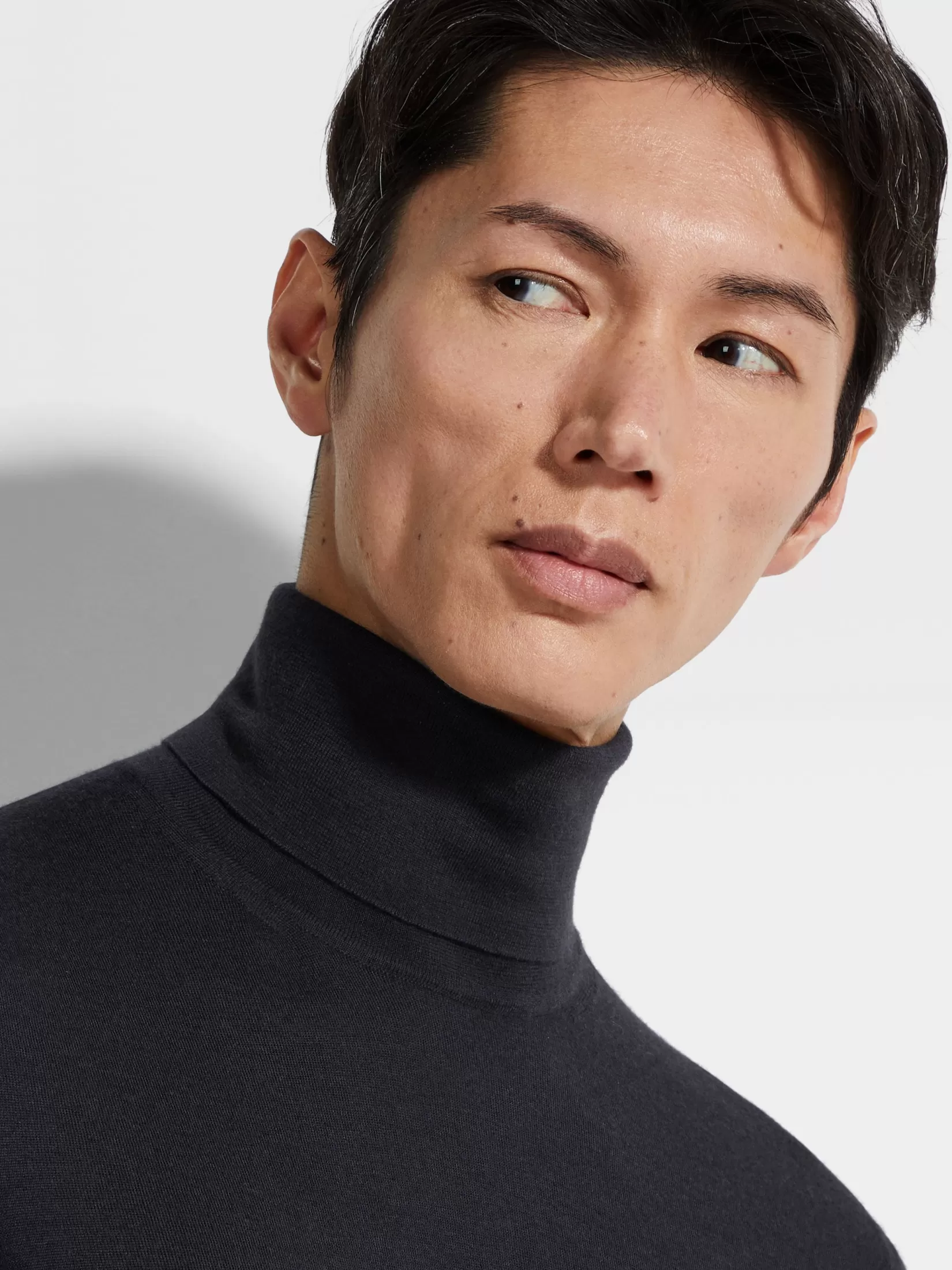 ZEGNA Travel In Style | Sweaters<Navy Blue Mélange Cashseta Turtleneck NavyBlueMélange