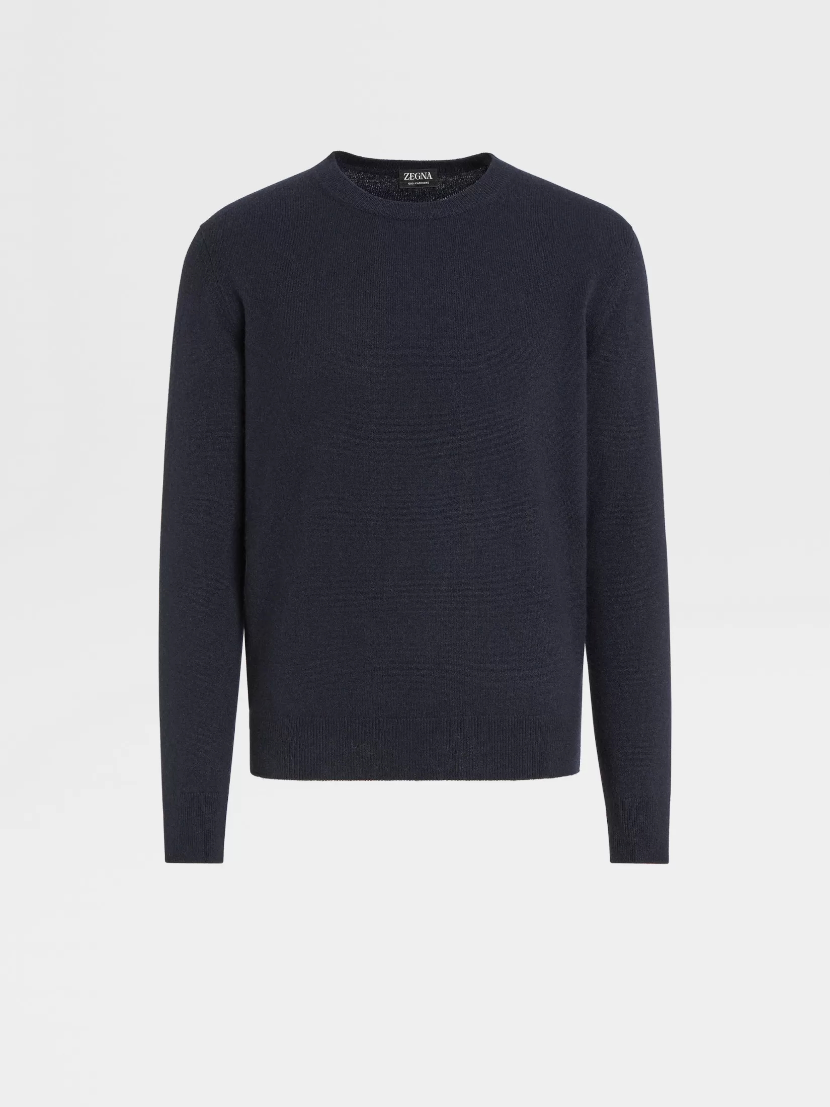 ZEGNA Sweaters<Navy Blue Mélange Oasi Cashmere Crewneck NavyBlueMélange