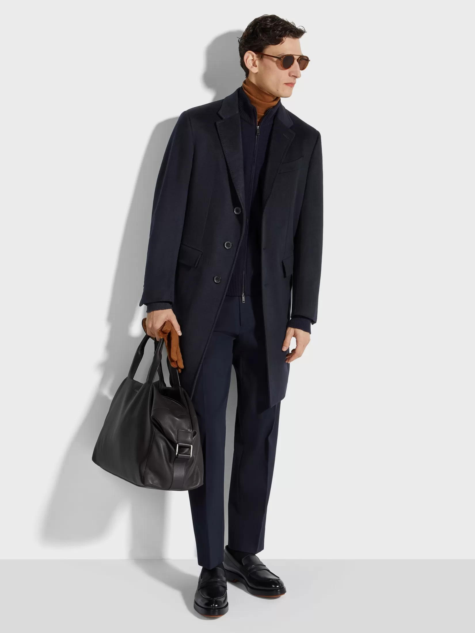 ZEGNA Jackets And Coats<Navy Blue Oasi Cashmere Overcoat NavyBlue