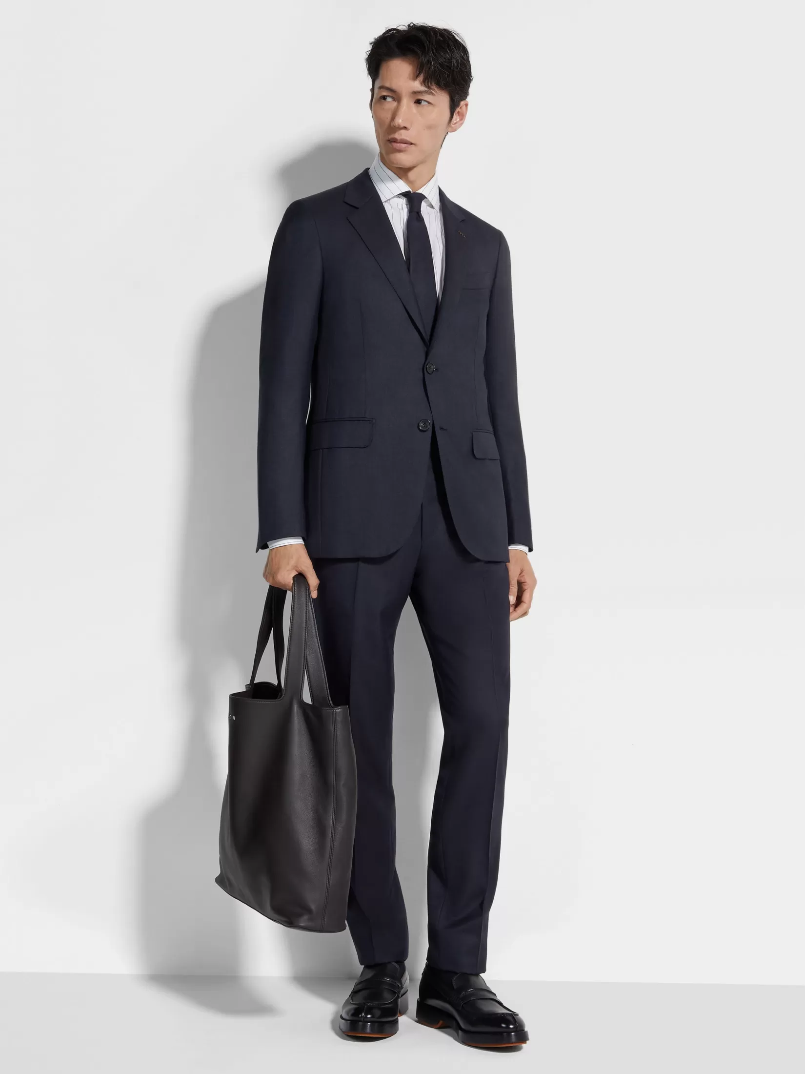 ZEGNA Suits<Navy Blue Oasi Cashmere Suit NavyBlue