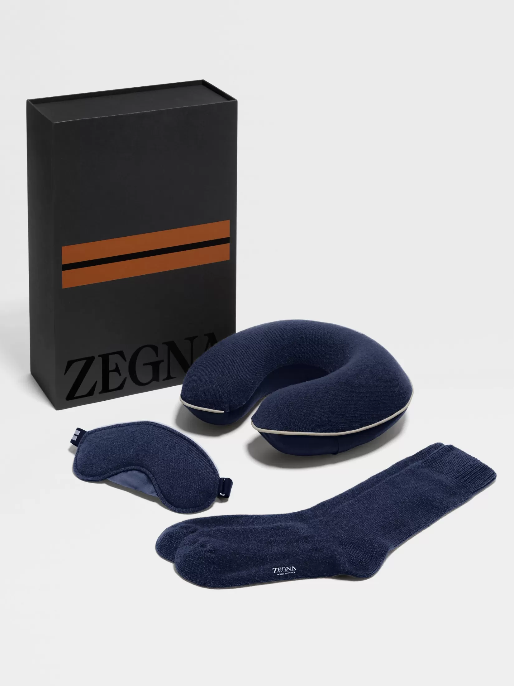 ZEGNA Small Gifts | Travel In Style<Navy Blue Oasi Cashmere Travel Set NavyBlue