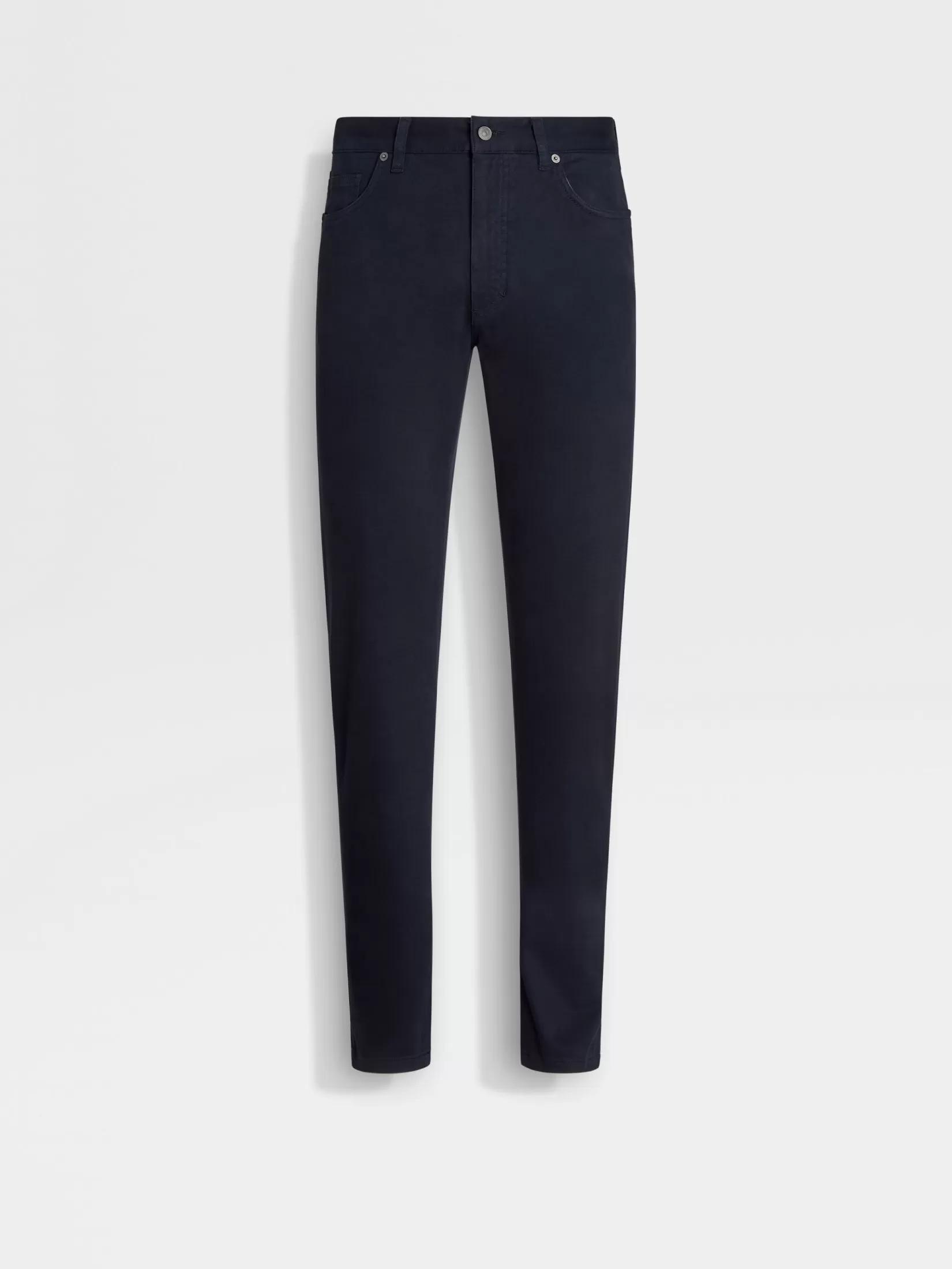 ZEGNA Jeans<Navy Blue Stretch Cotton Roccia Jeans NavyBlue