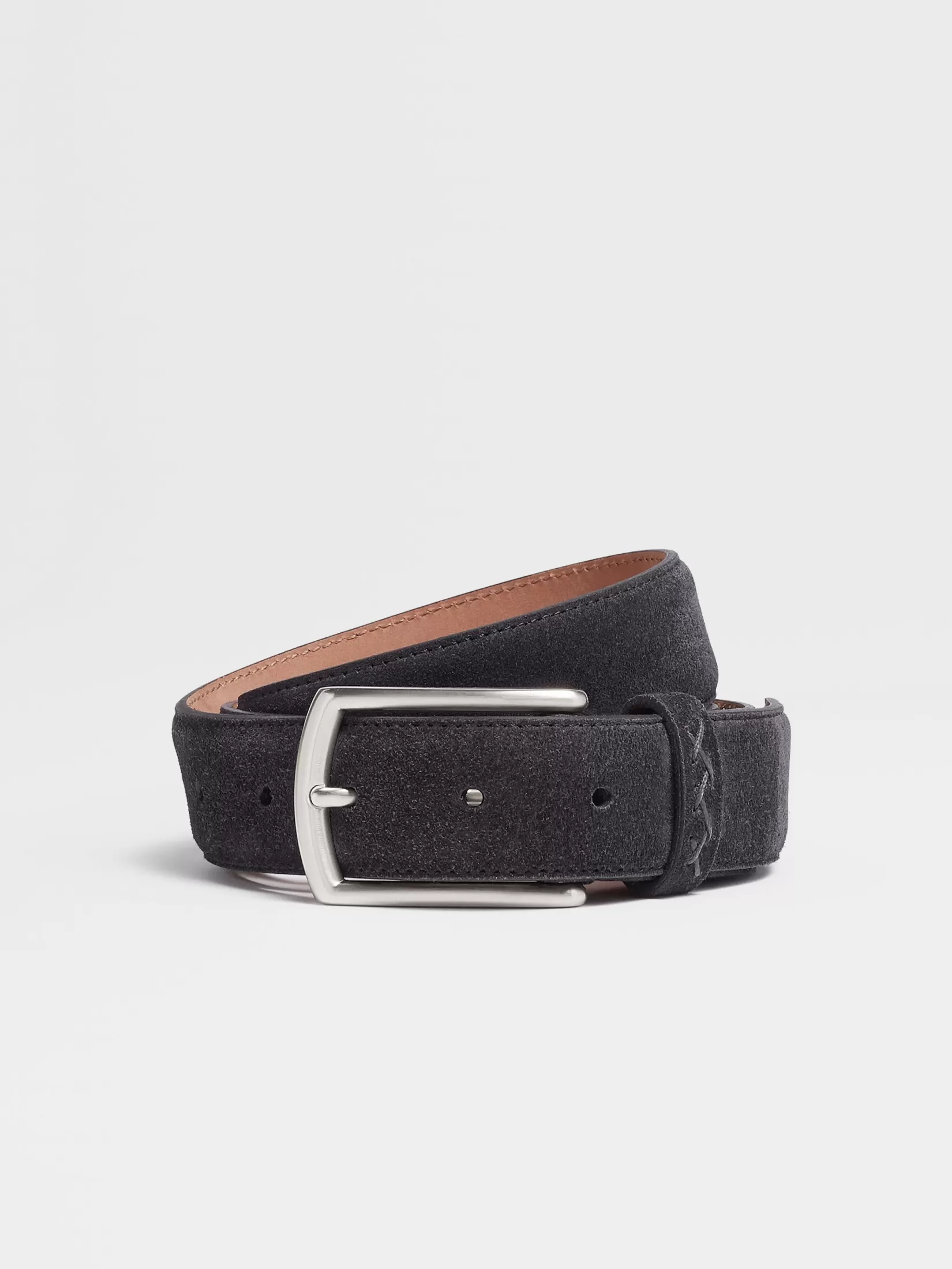 ZEGNA Belts<Navy Blue Suede Belt NavyBlue