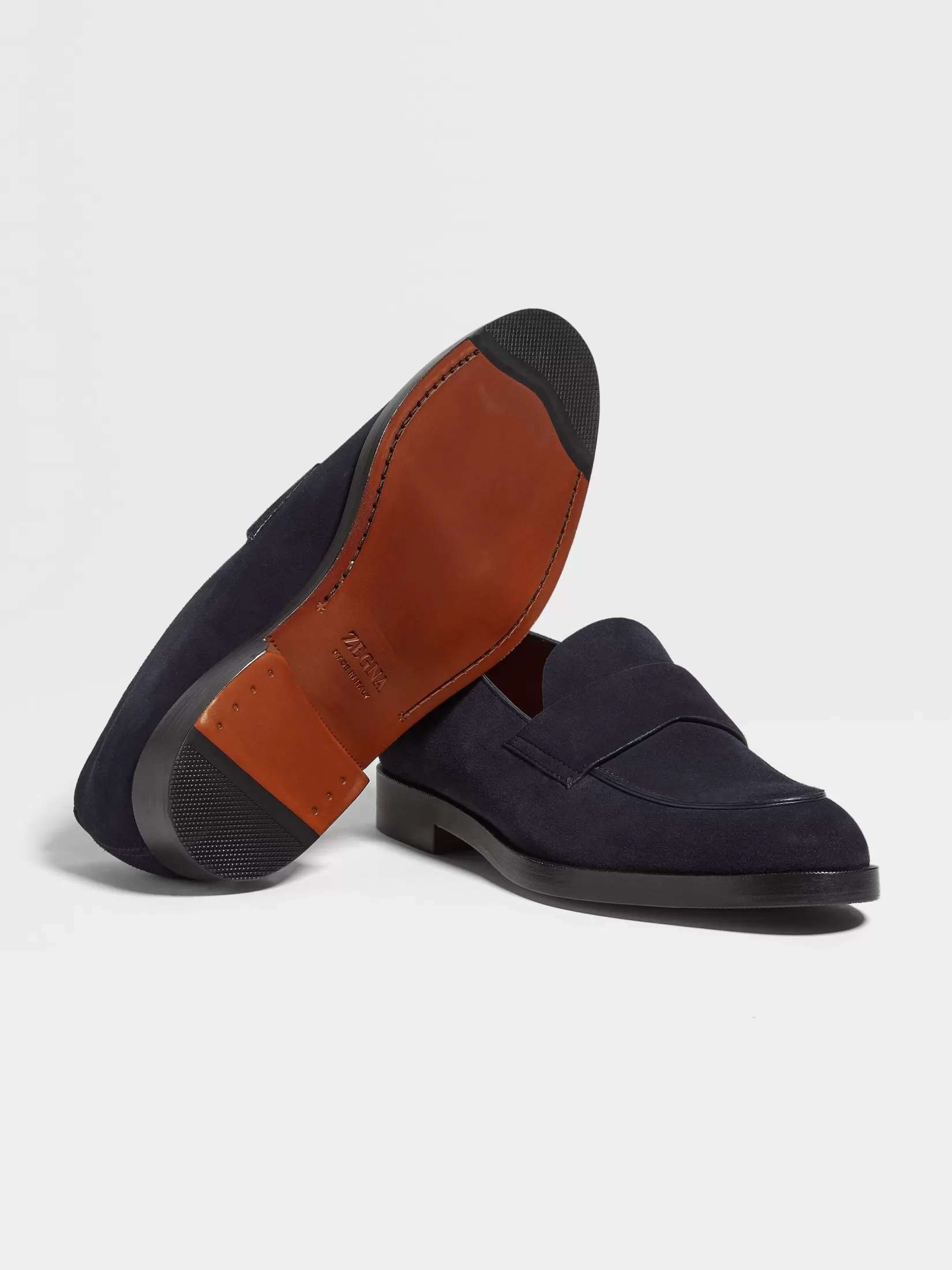 ZEGNA Loafers<Navy Blue Suede Torino Loafers NavyBlue