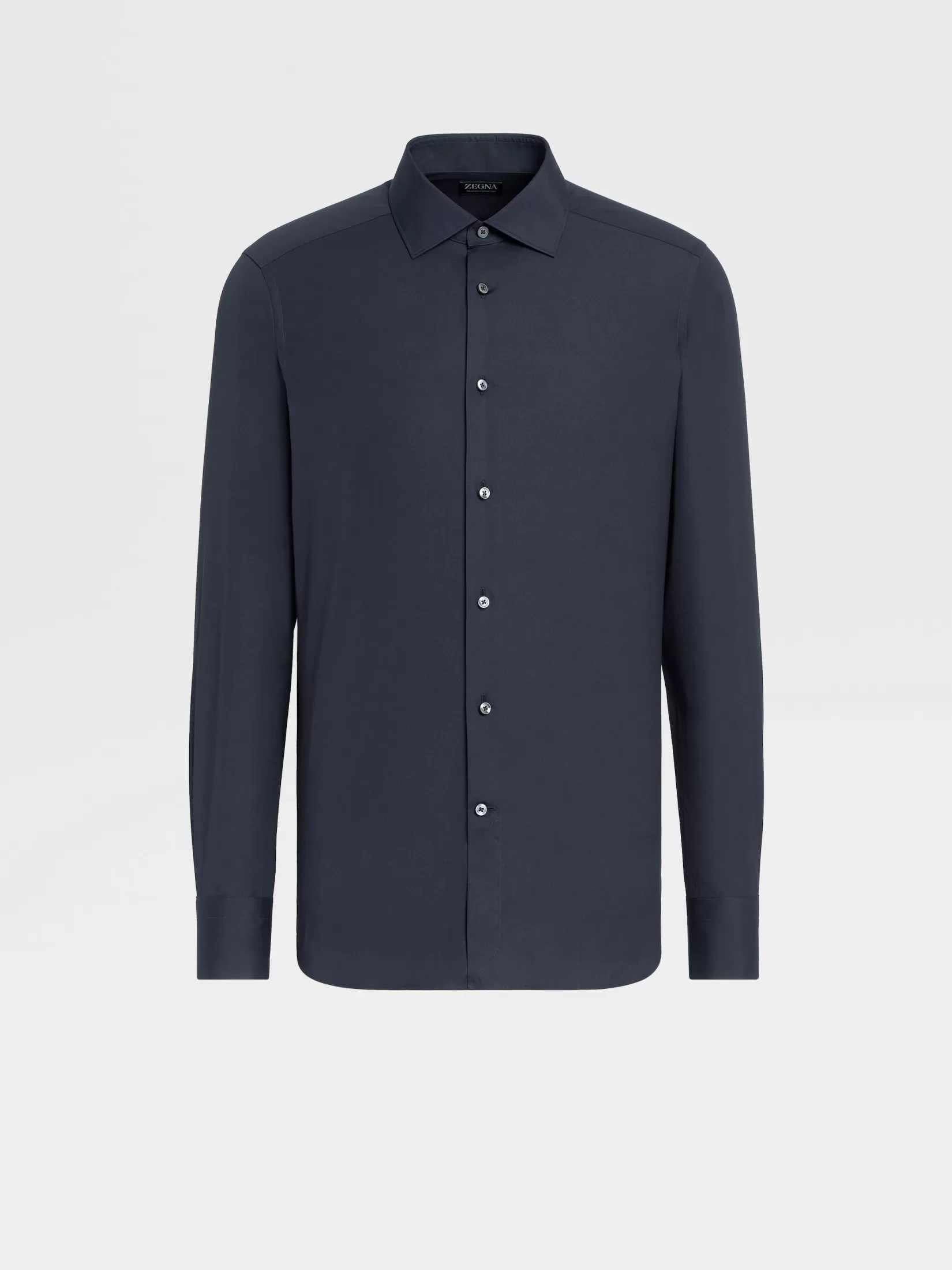 ZEGNA Shirts<Navy Blue Trofeo™ Comfort Cotton Shirt NavyBlue