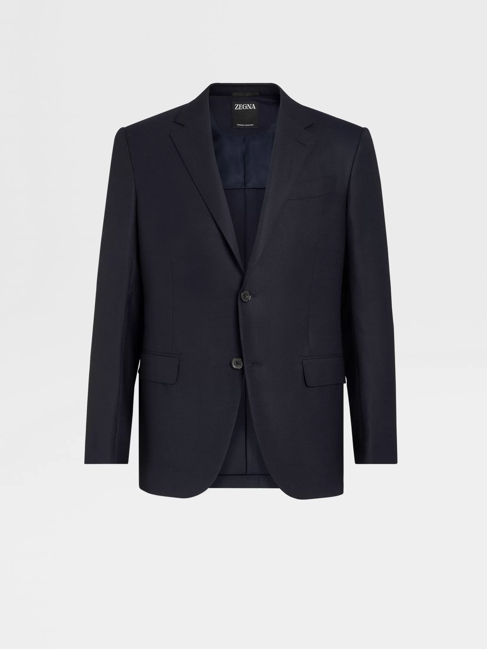 ZEGNA Blazers<Navy Blue Trofeo™ Comfort Stretch Wool and Silk Jacket NavyBlue
