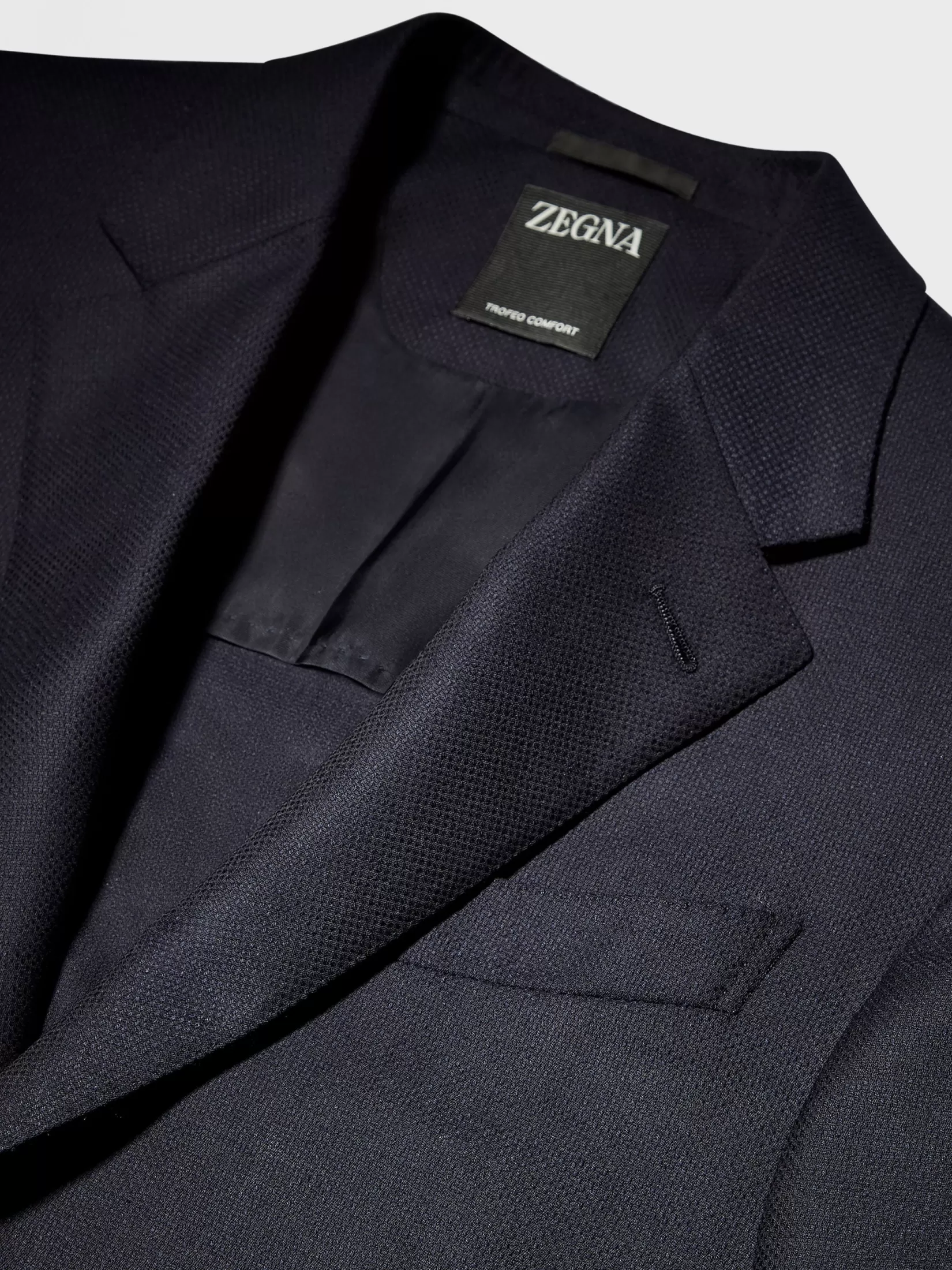 ZEGNA Blazers<Navy Blue Trofeo™ Comfort Stretch Wool and Silk Jacket NavyBlue