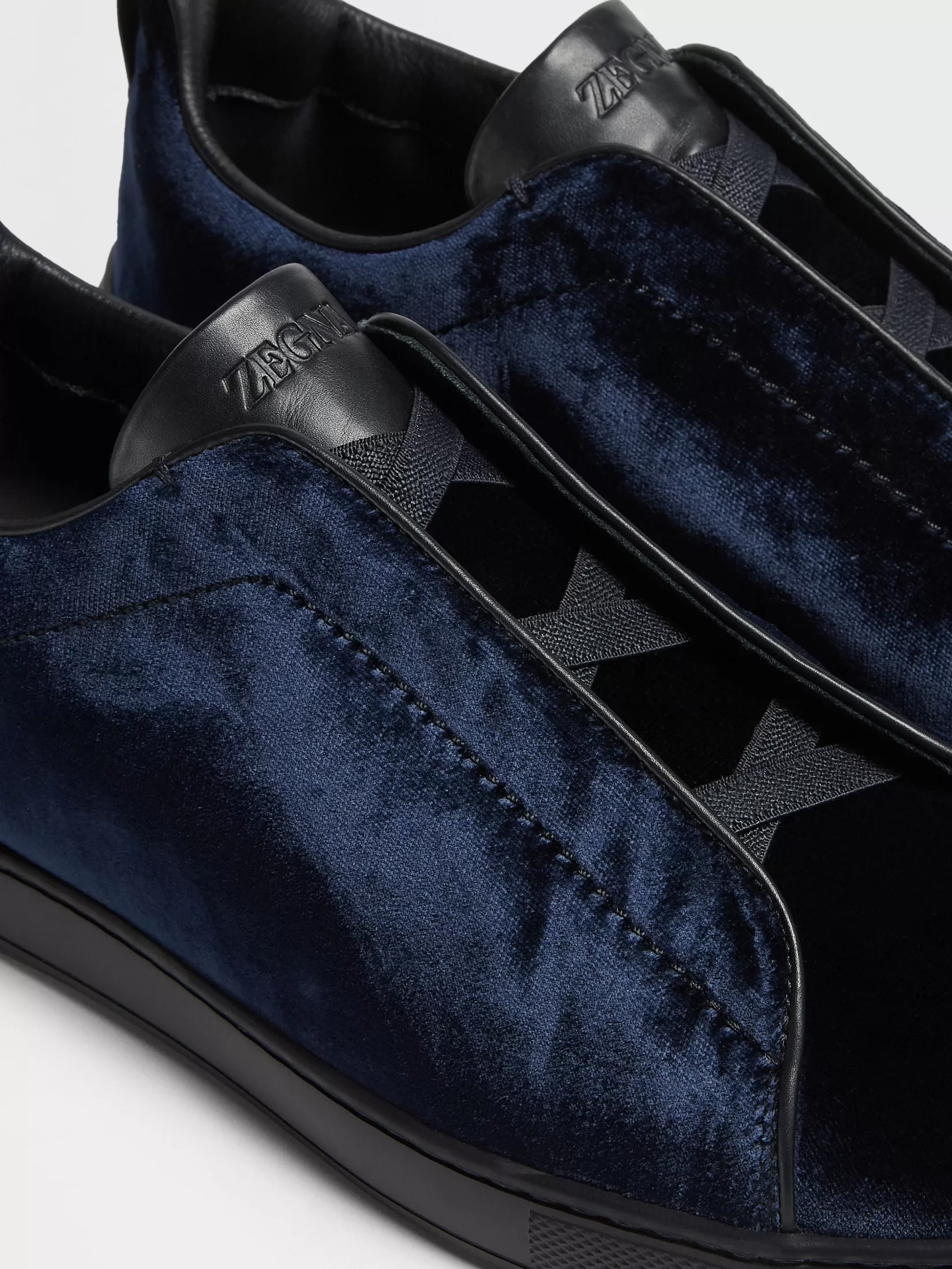 ZEGNA Sneakers<Navy Blue Velvet Triple Stitch™ Sneakers NavyBlue