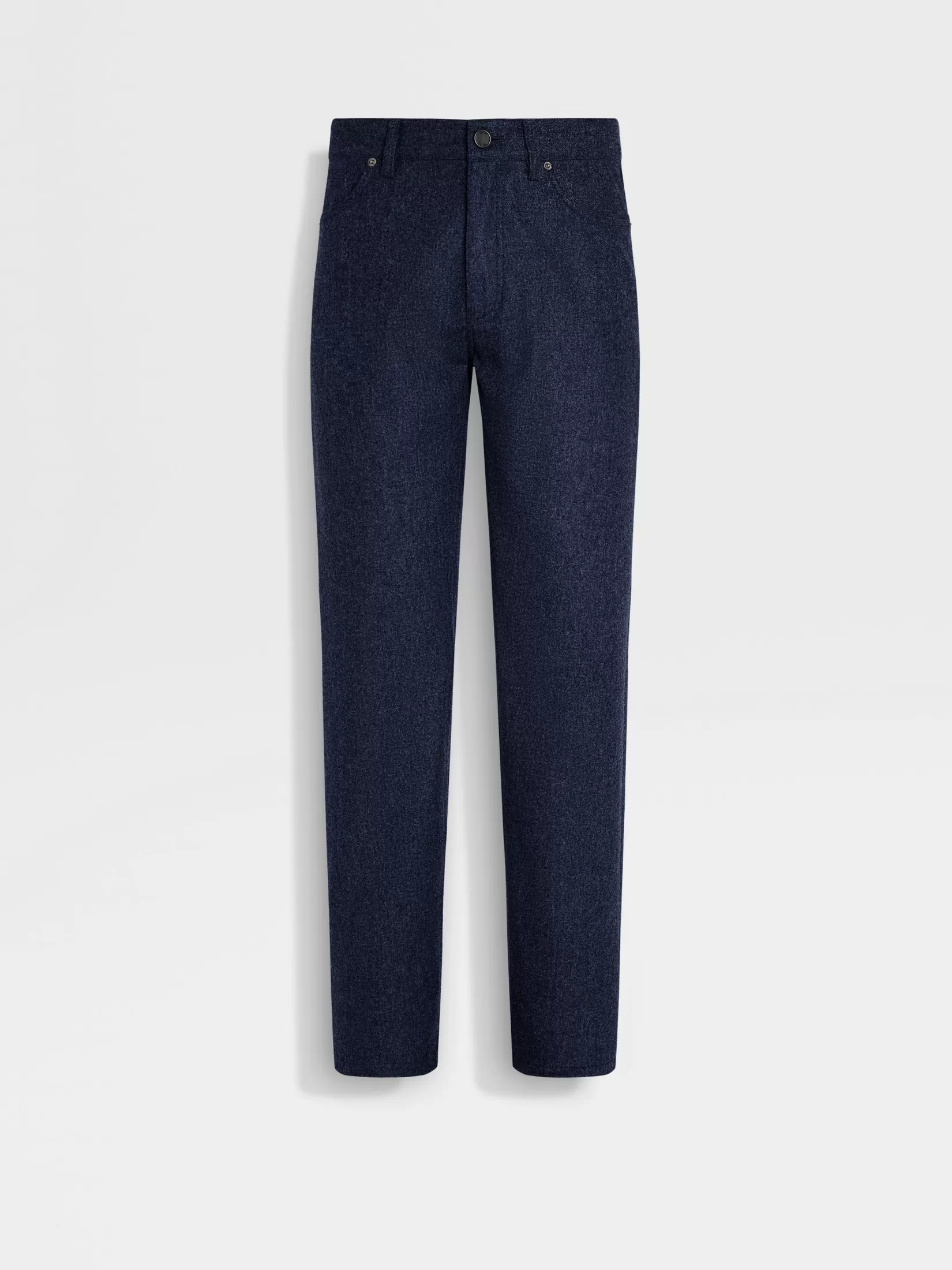 ZEGNA Jeans<Navy Blue Wool and Cashmere Roccia Pants NavyBlue