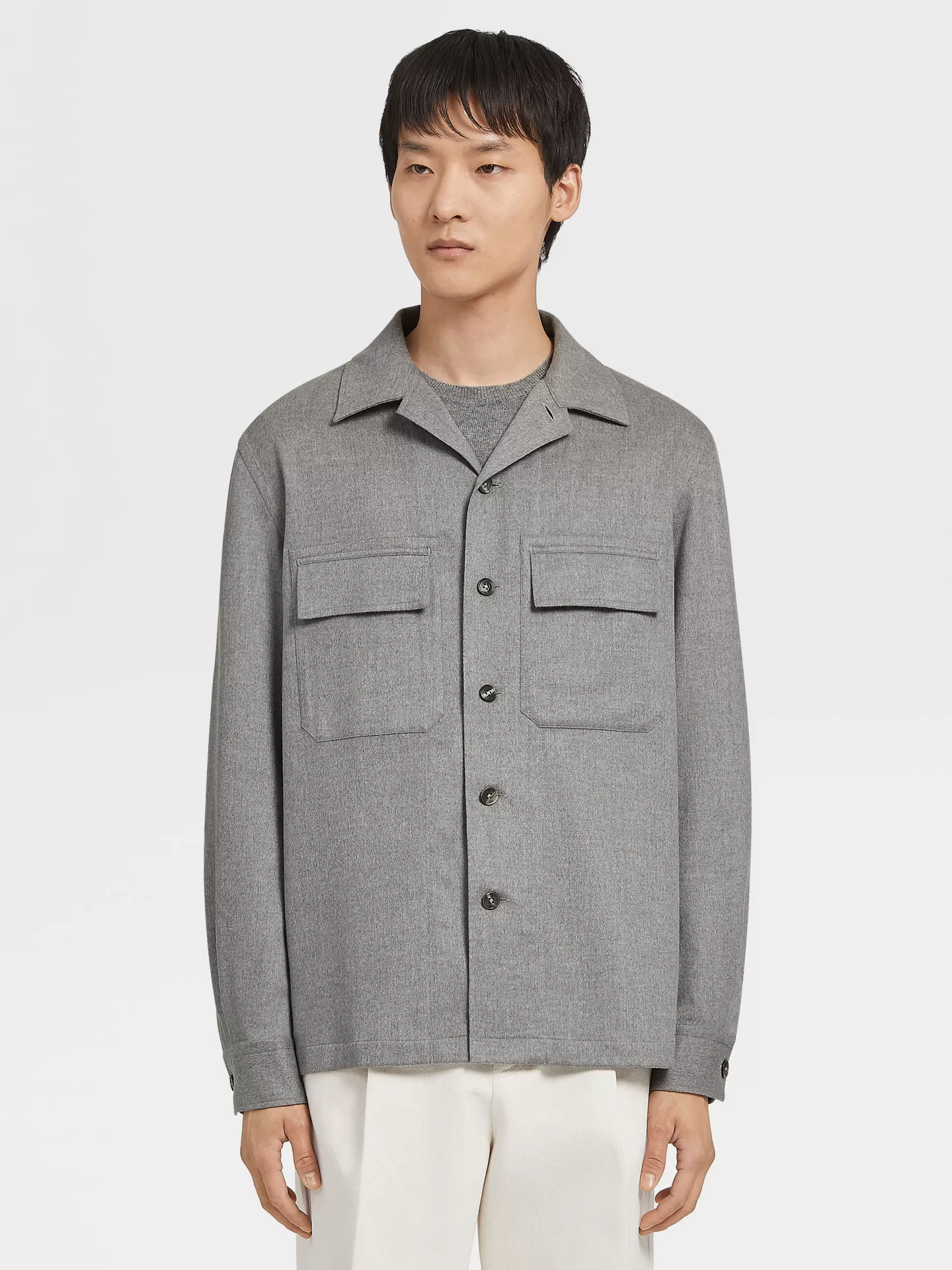 ZEGNA Overshirts And Chore Jackets<Oasi Cashmere Alba Overshirt GreyMélange