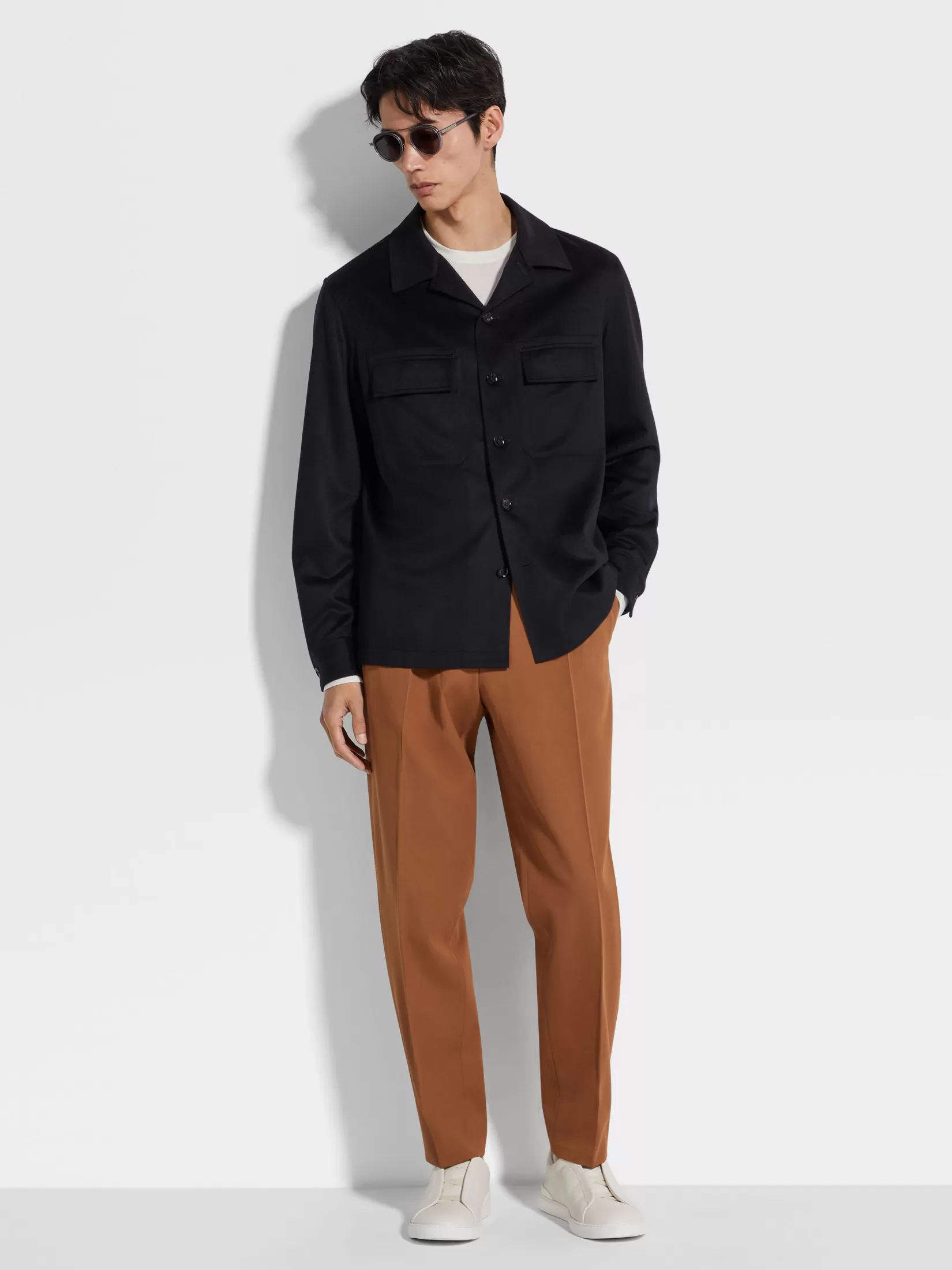 ZEGNA Overshirts And Chore Jackets<Oasi Cashmere Alba Overshirt NavyBlue