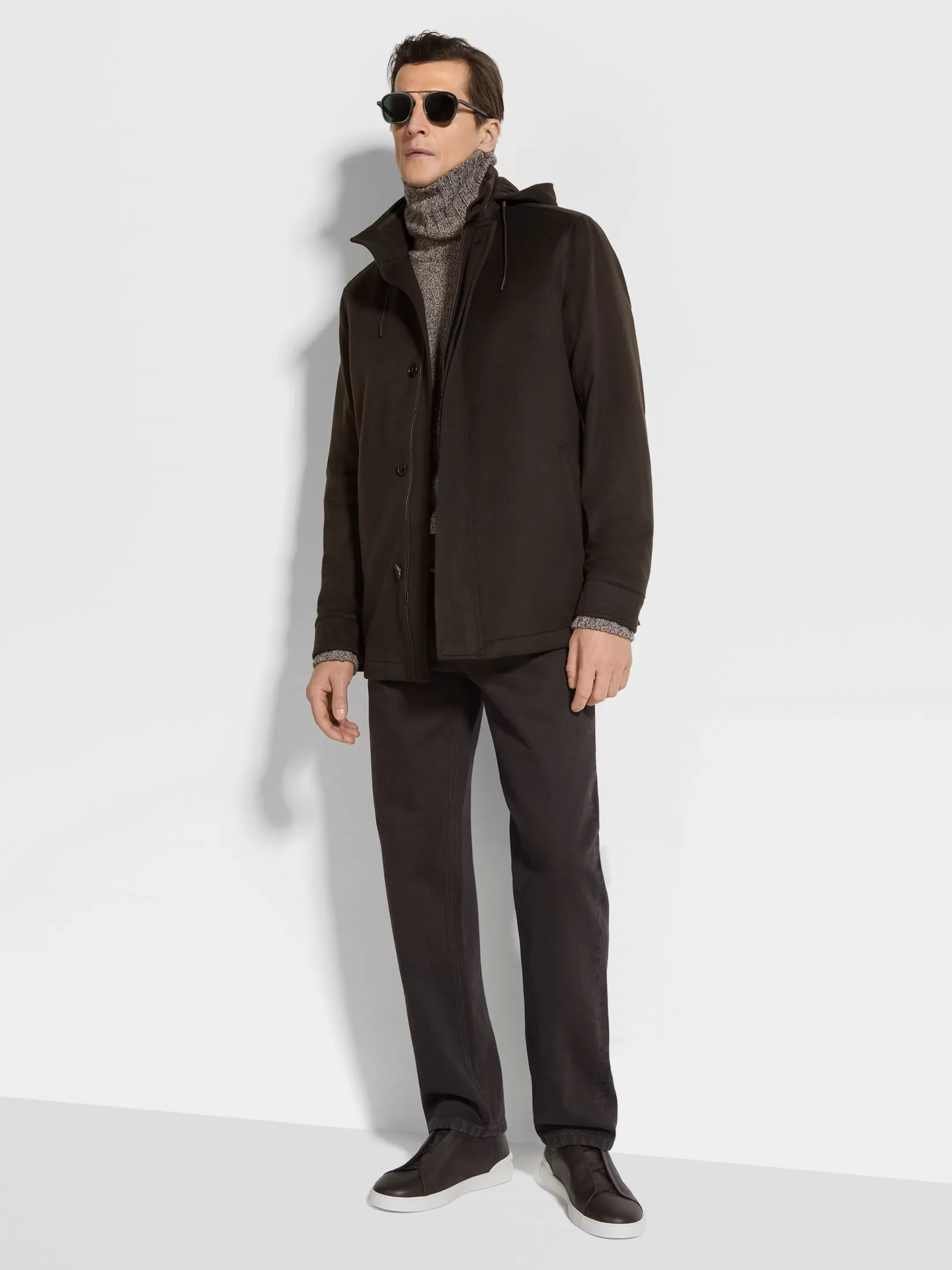 ZEGNA Jackets And Coats<Oasi Cashmere Elements Cima Overjacket DarkBrown