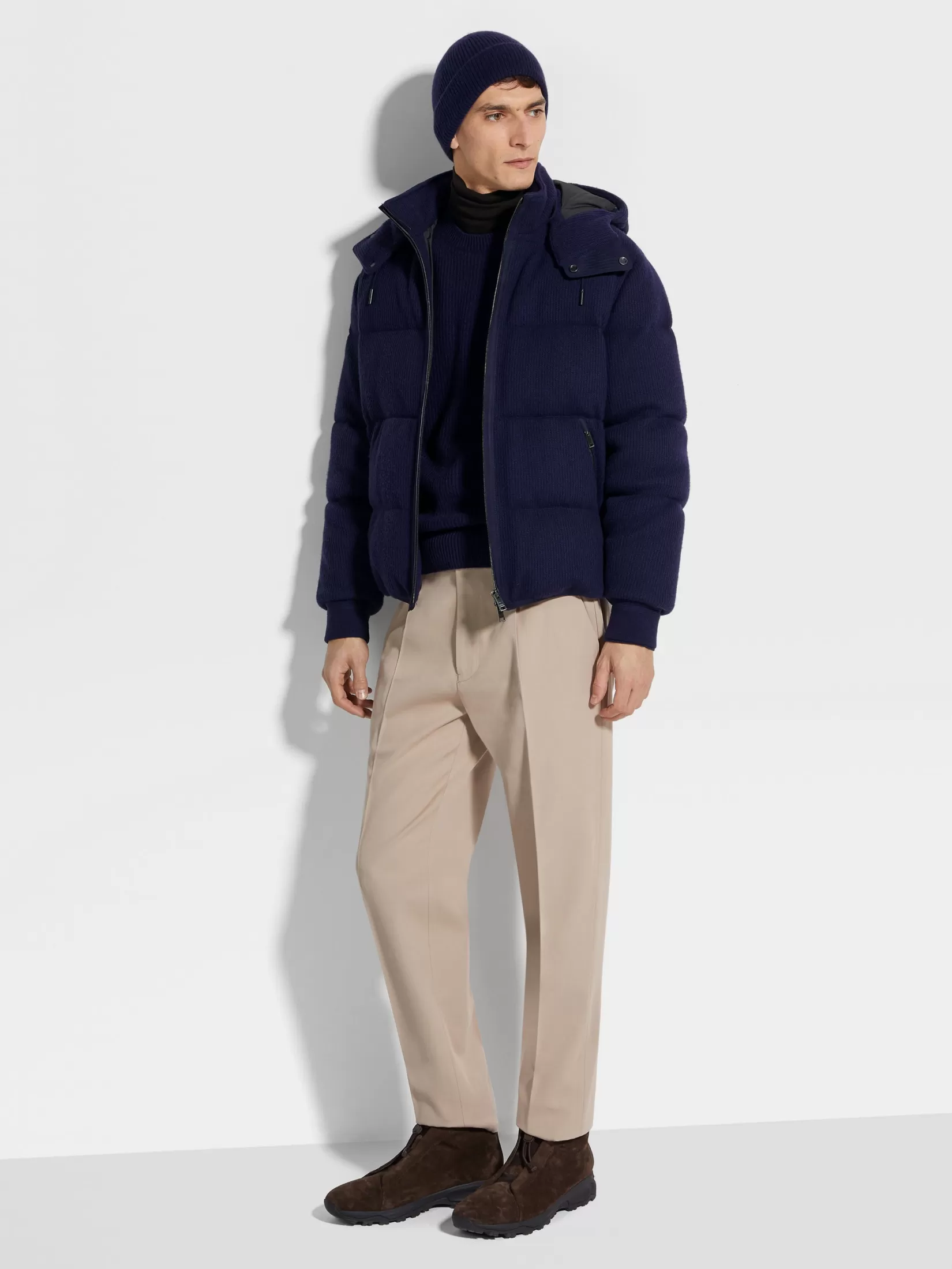 ZEGNA Travel In Style | Down Jackets<Oasi Cashmere Elements Ghiaccio Blouson InkBlue