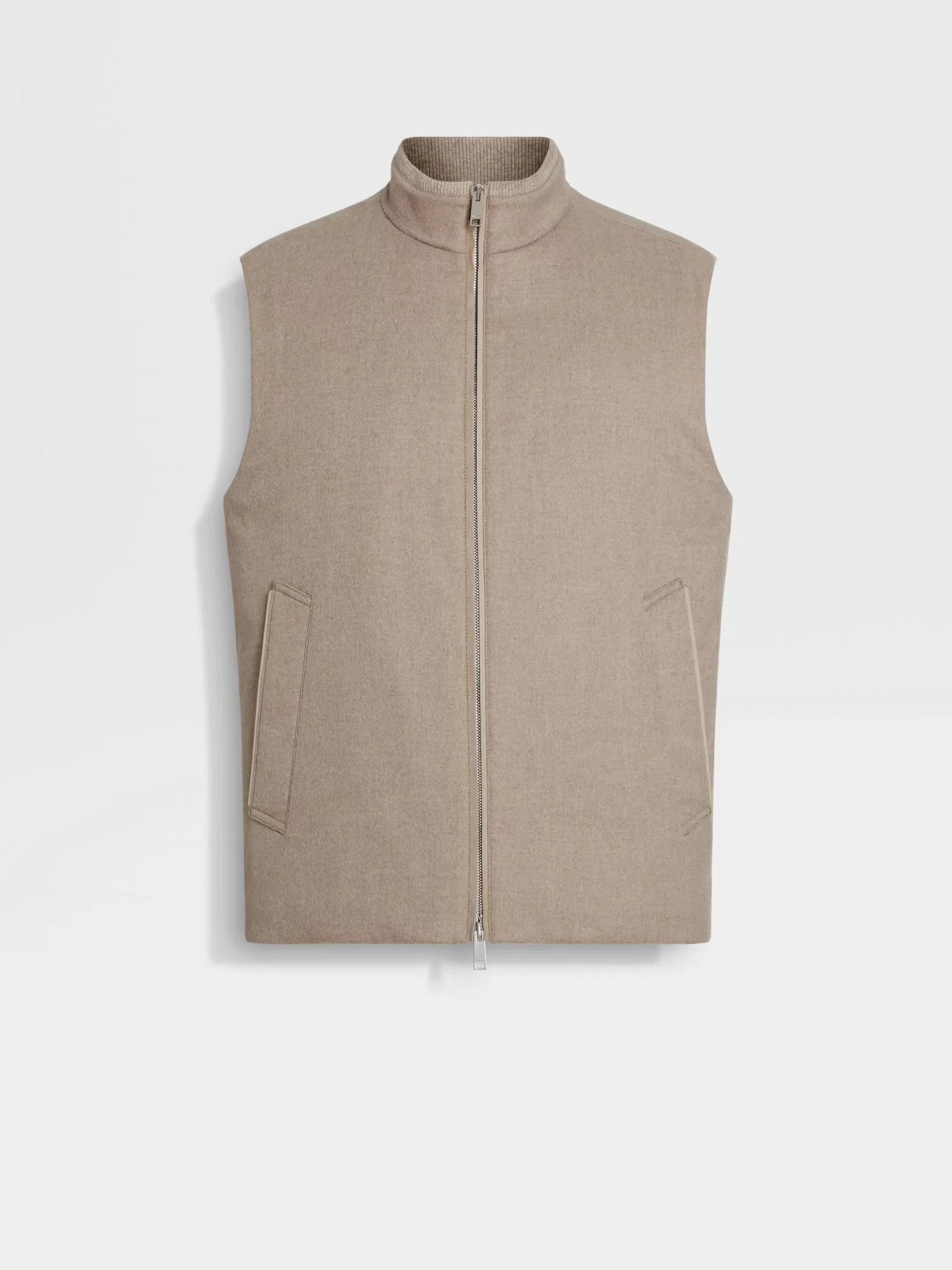 ZEGNA Travel In Style | Down Jackets<Oasi Cashmere Elements Vest LightTaupe