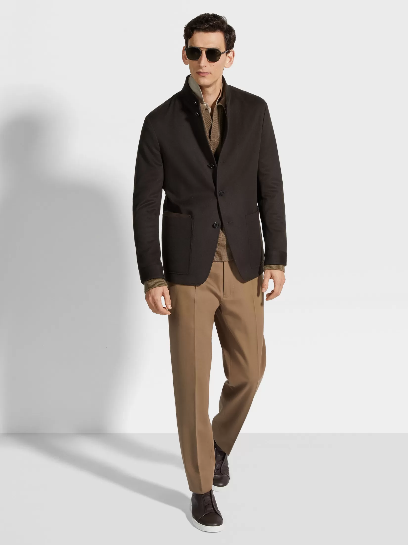 ZEGNA Travel In Style | Overshirts And Chore Jackets<Oasi Cashmere Il Conte Jacket DarkBrown