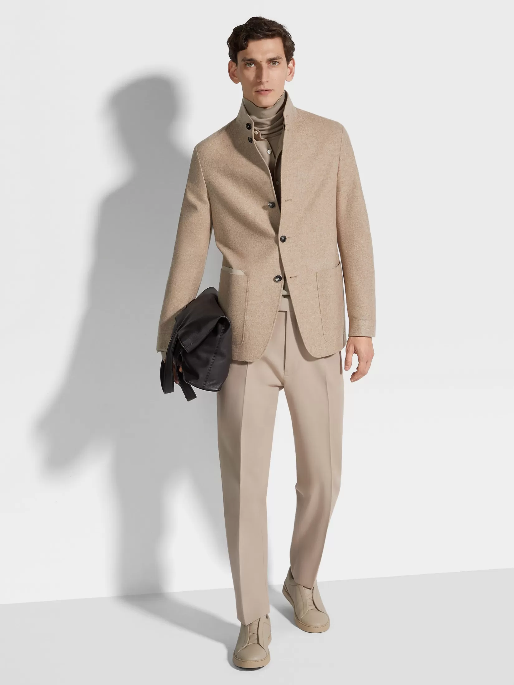 ZEGNA Travel In Style | Overshirts And Chore Jackets<Oasi Cashmere Il Conte Jacket LightTaupeMultimélange