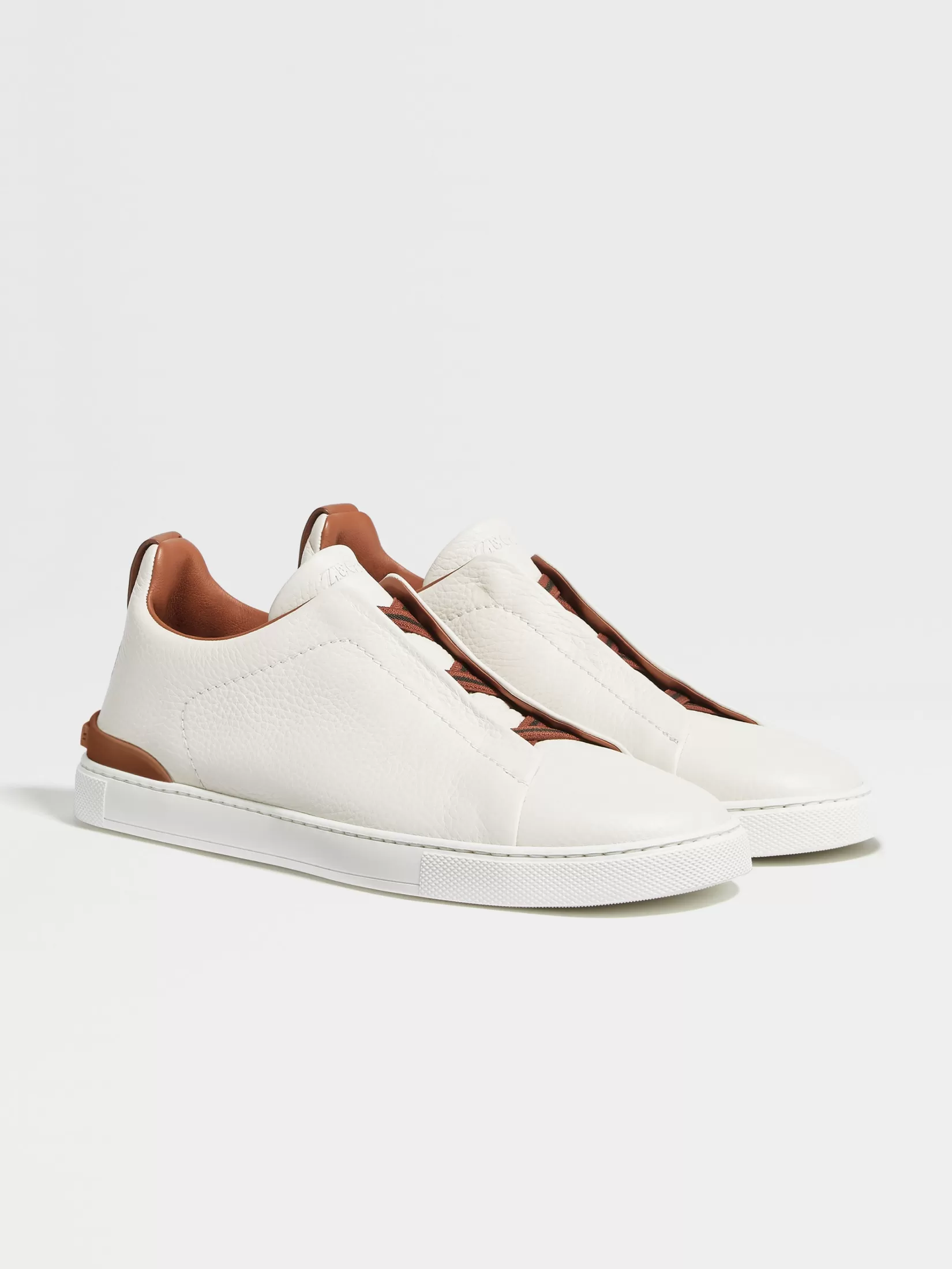 ZEGNA Sneakers<Off White Deerskin Triple Stitch™ Sneakers OffWhite