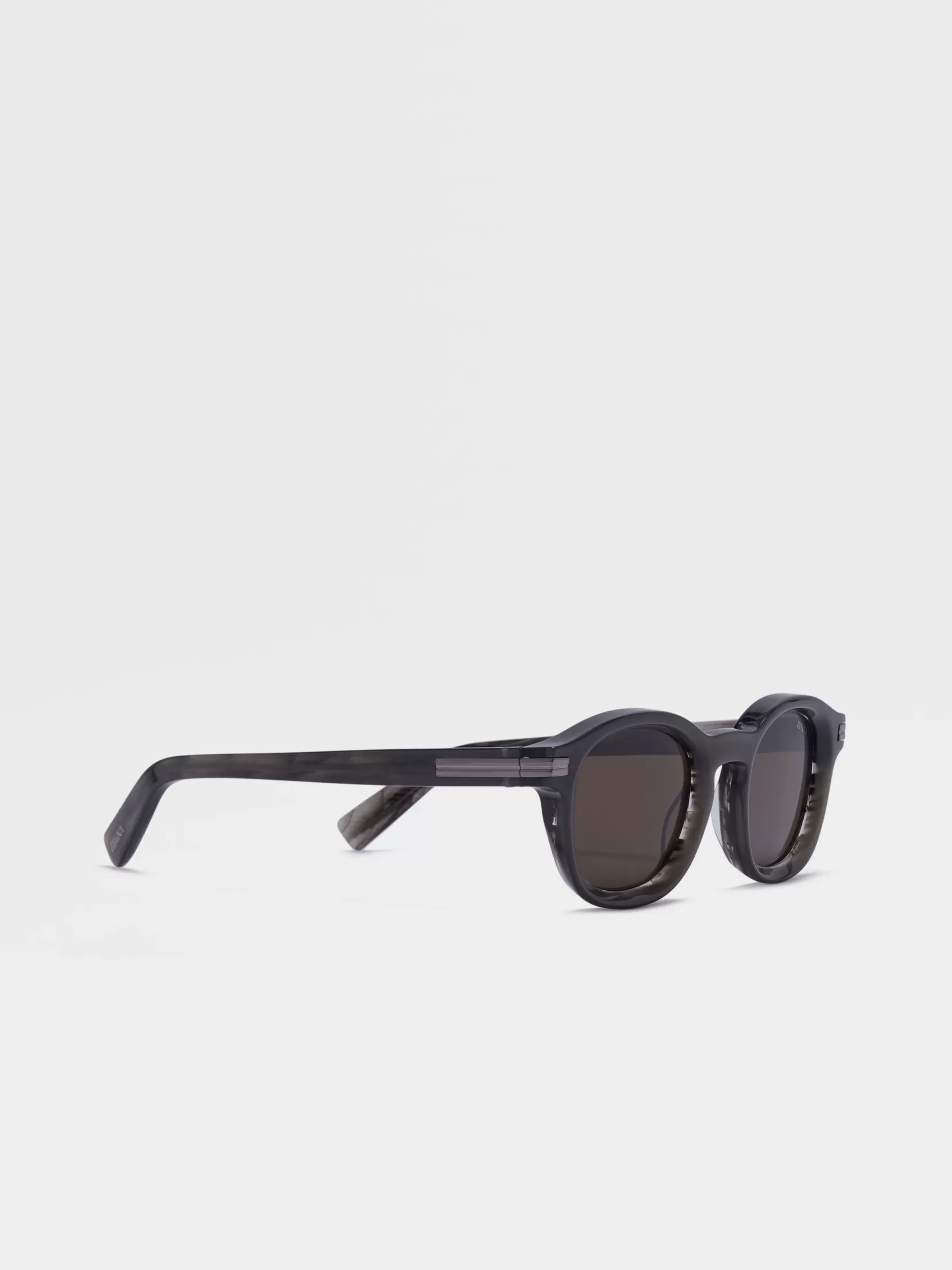 ZEGNA Sunglasses<Opal Grey and Striped Grey Aurora I Acetate Sunglasses OpalGrey/StripedGrey
