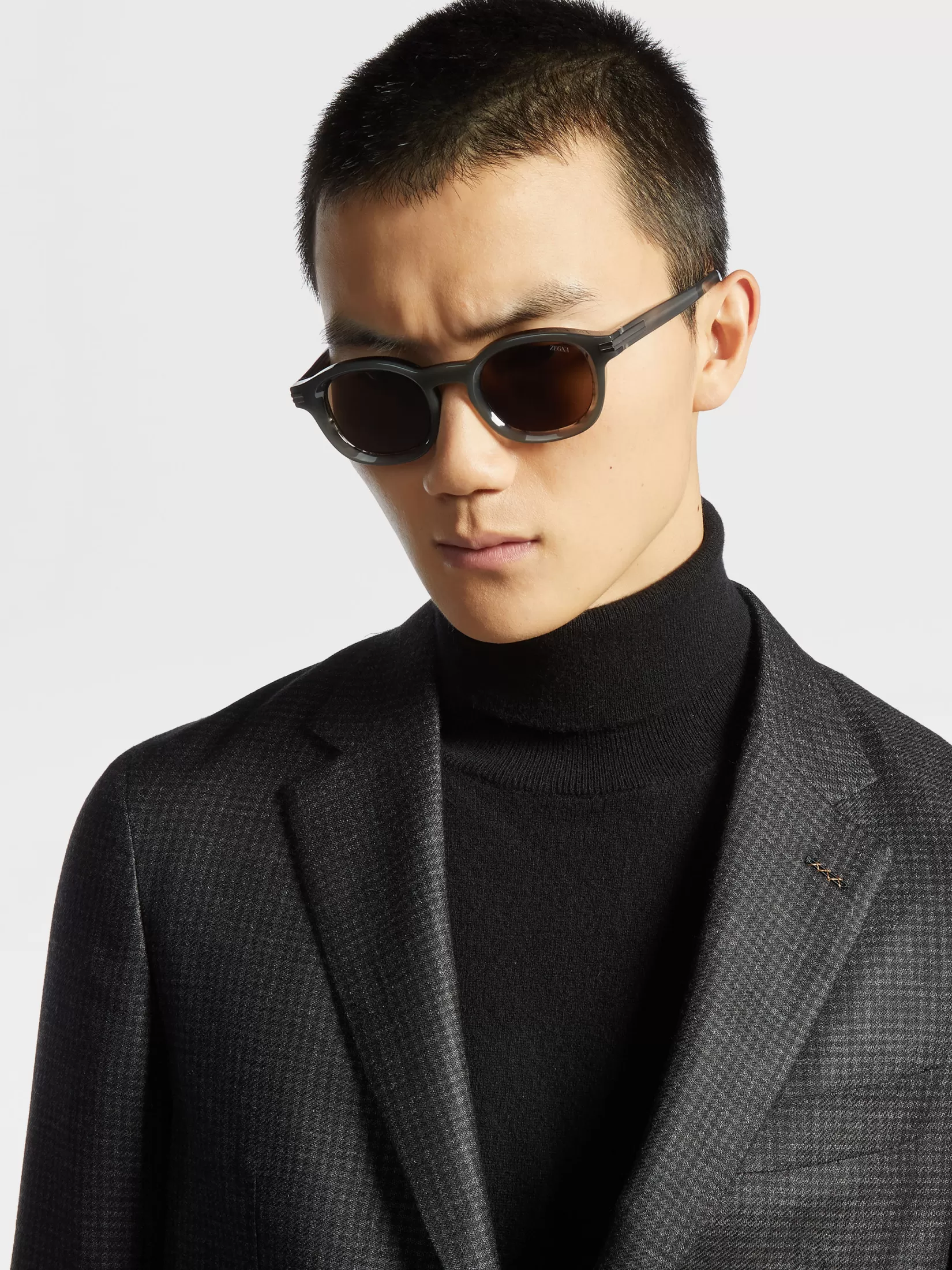 ZEGNA Sunglasses<Opal Grey and Striped Grey Aurora I Acetate Sunglasses OpalGrey/StripedGrey
