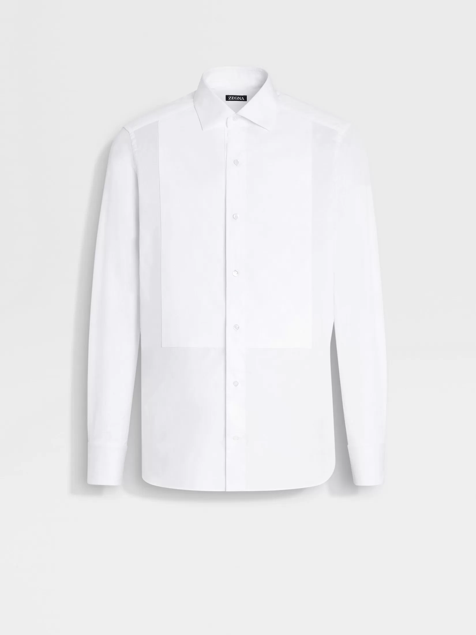 ZEGNA Shirts<Optical White Cotton Tuxedo Shirt OpticalWhite