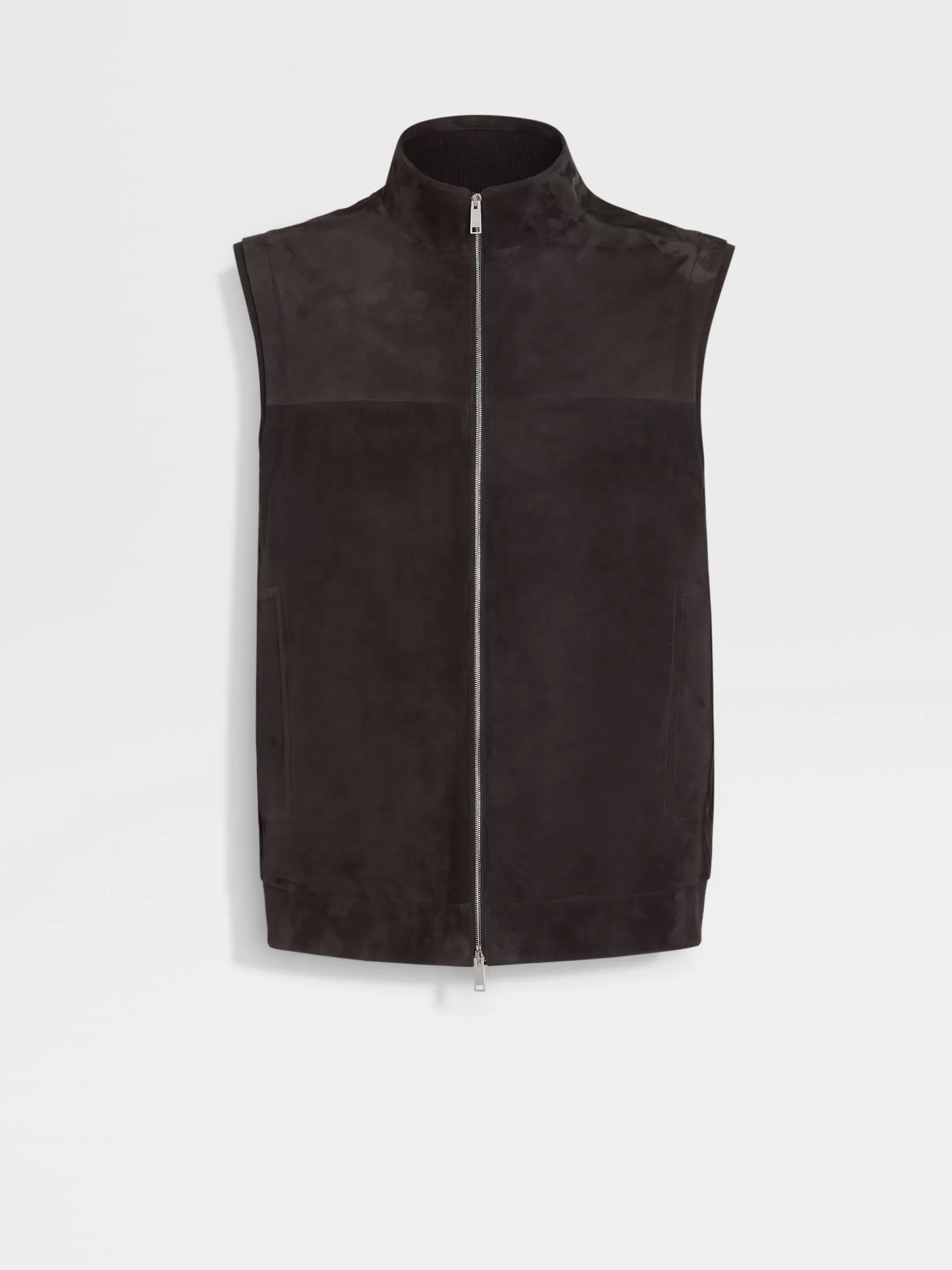 ZEGNA Jackets And Coats<Suede Vest DarkBrown