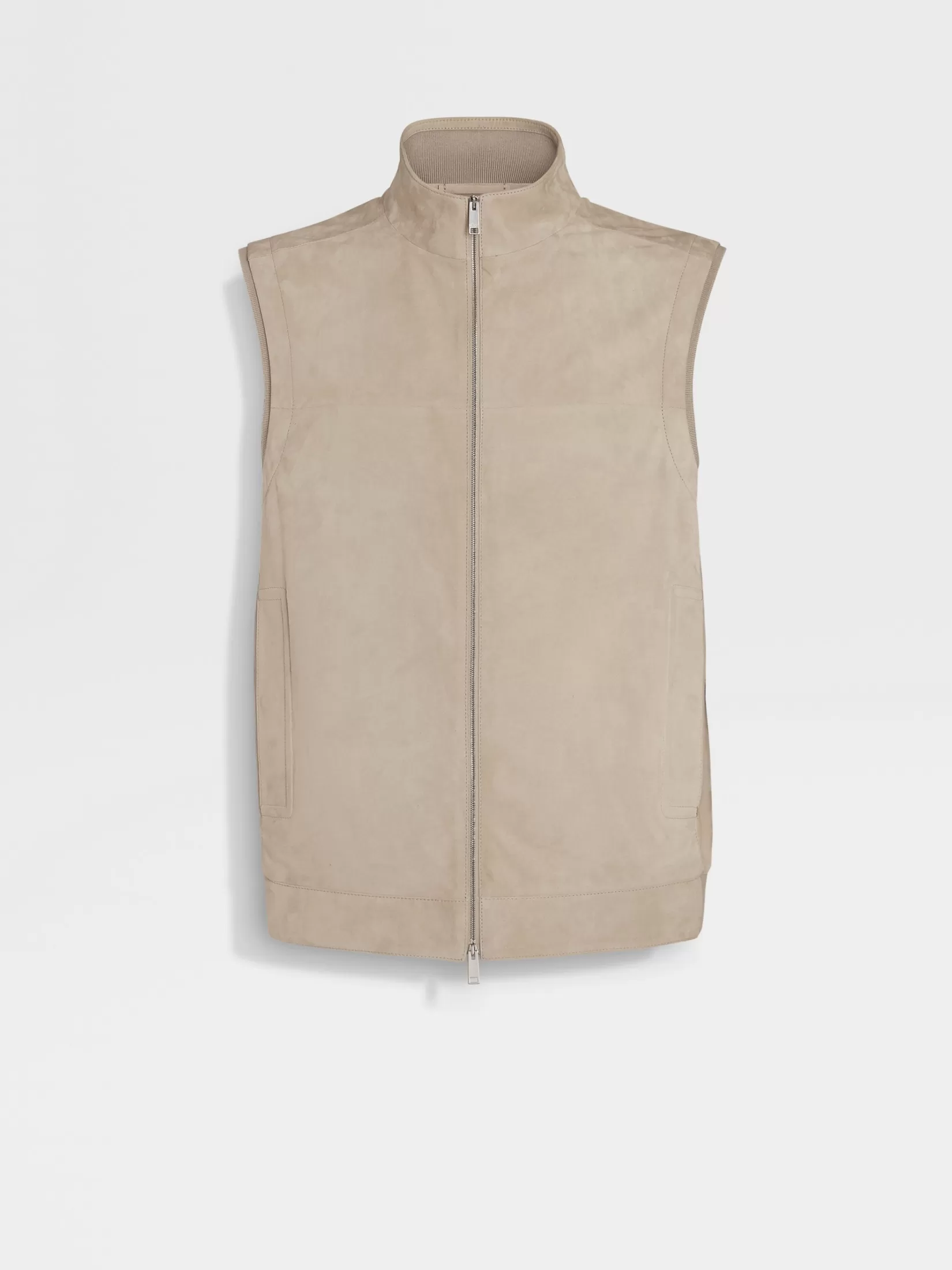 ZEGNA Jackets And Coats<Suede Vest LightBeige