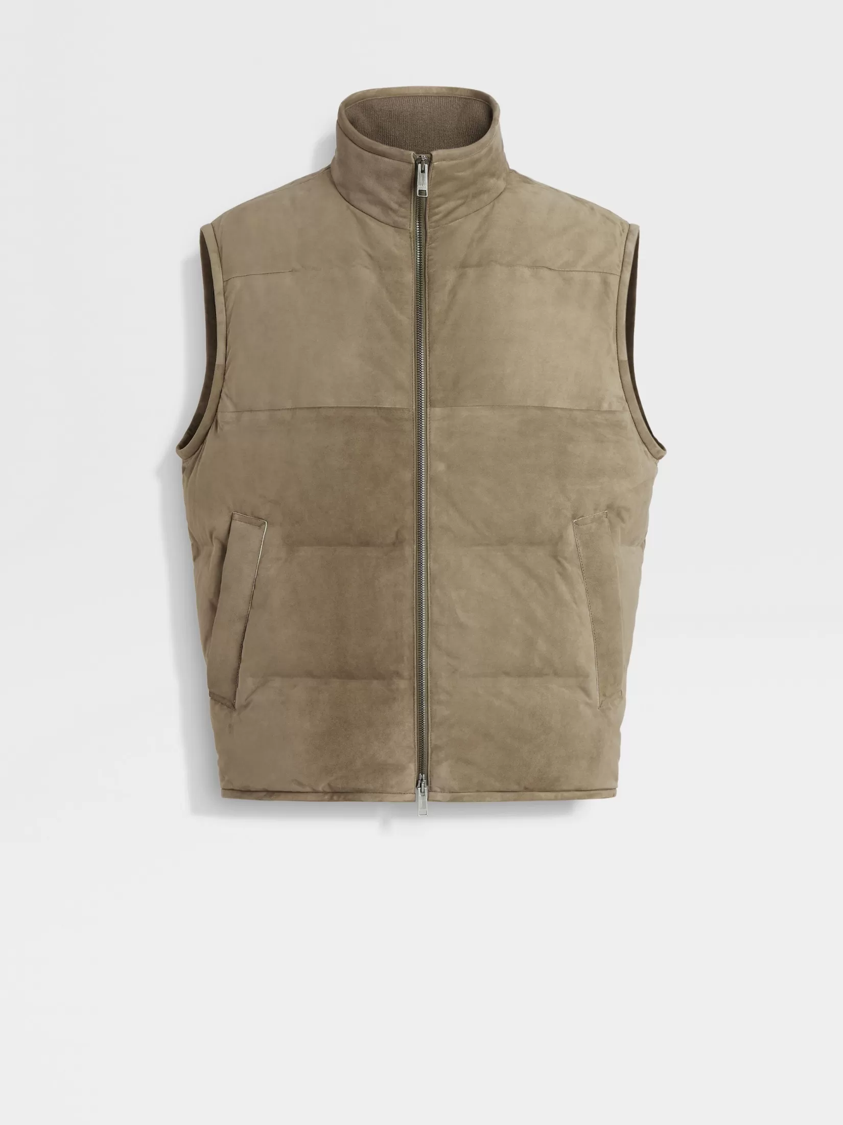 ZEGNA Travel In Style | Jackets And Coats<Suede Vest Khaki