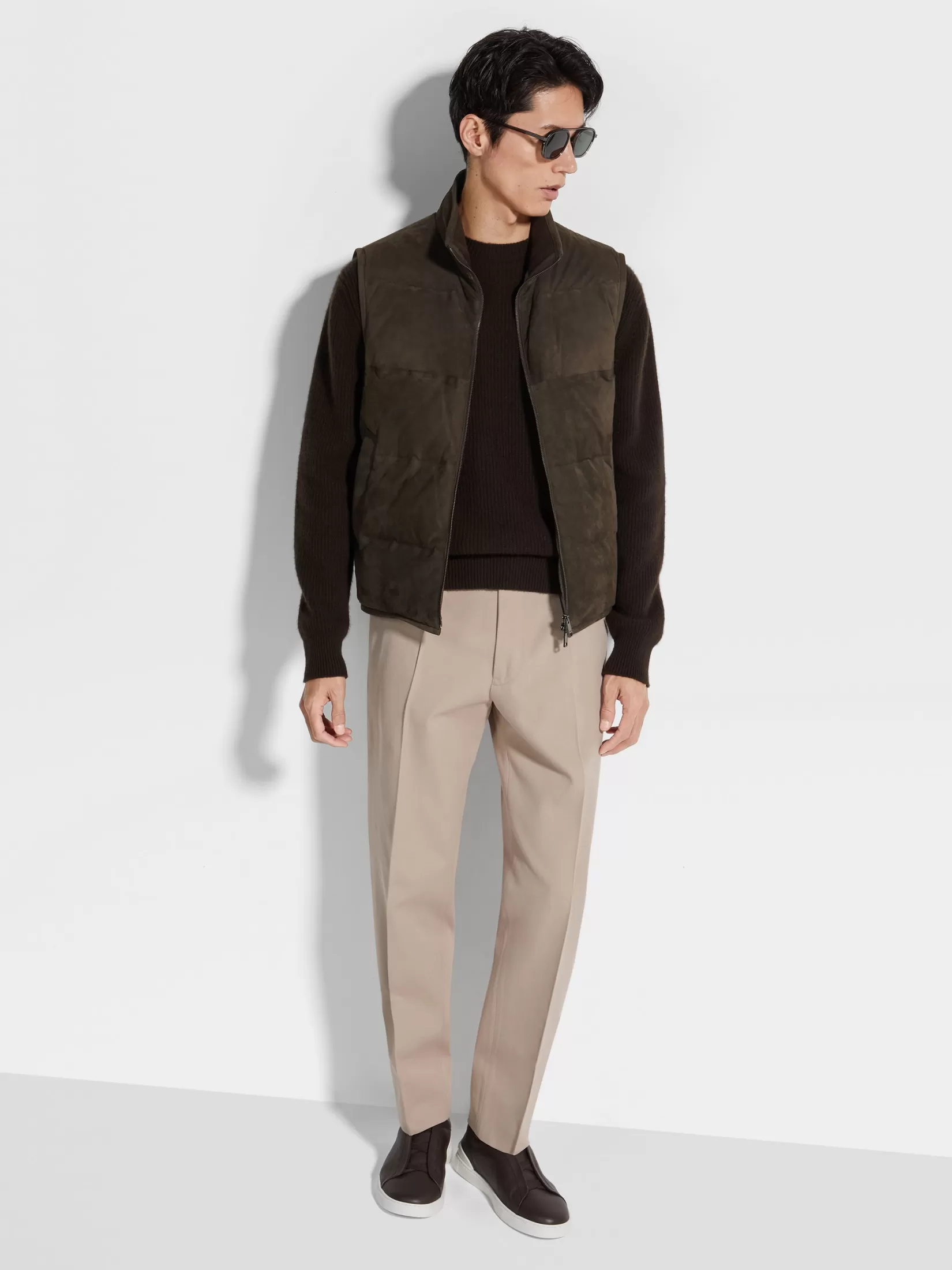 ZEGNA Travel In Style | Jackets And Coats<Suede Vest DarkBrown