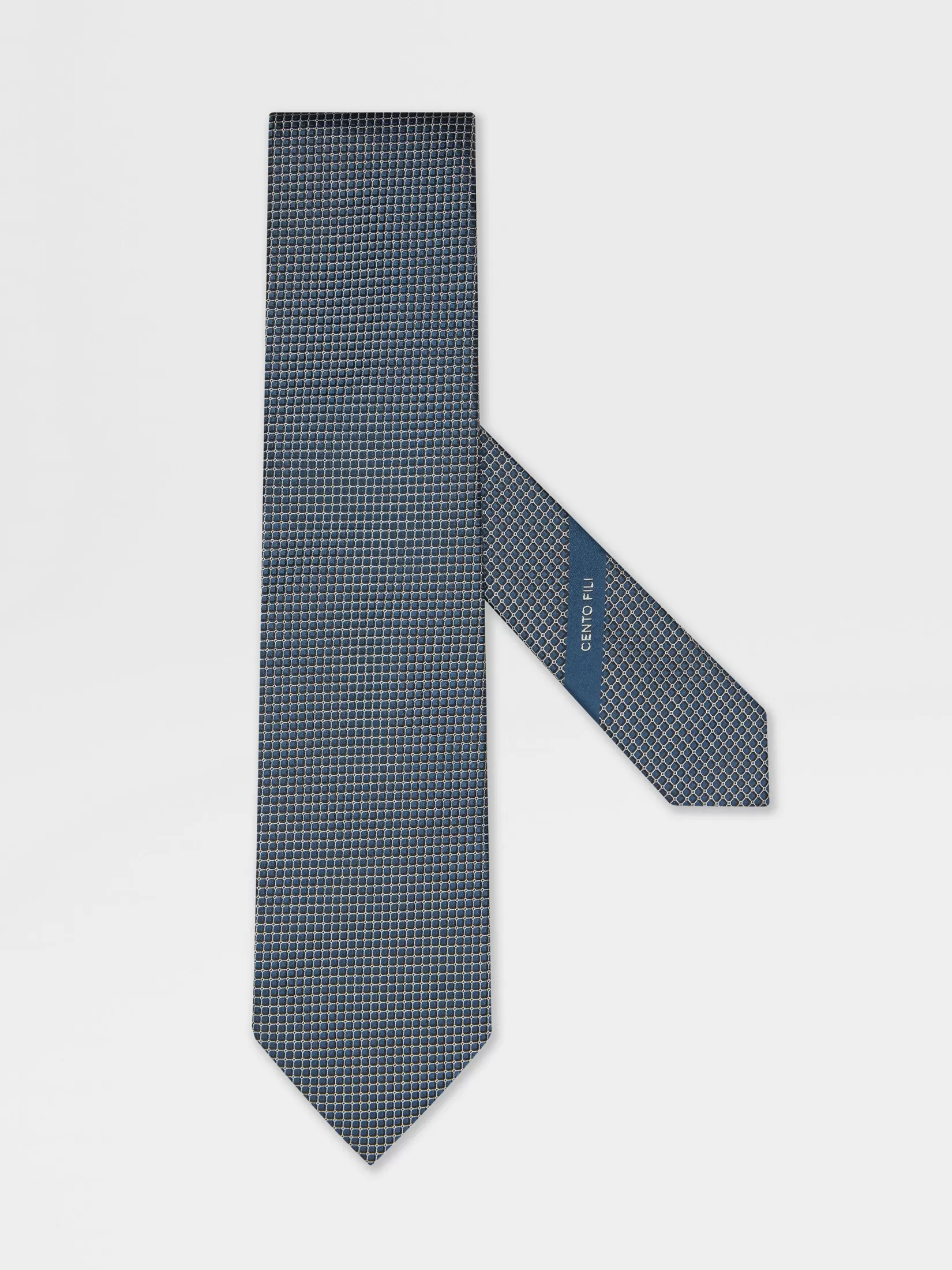 ZEGNA Ties And Bow Ties<Teal Blue CENTO FILI Silk Tie TealBlue