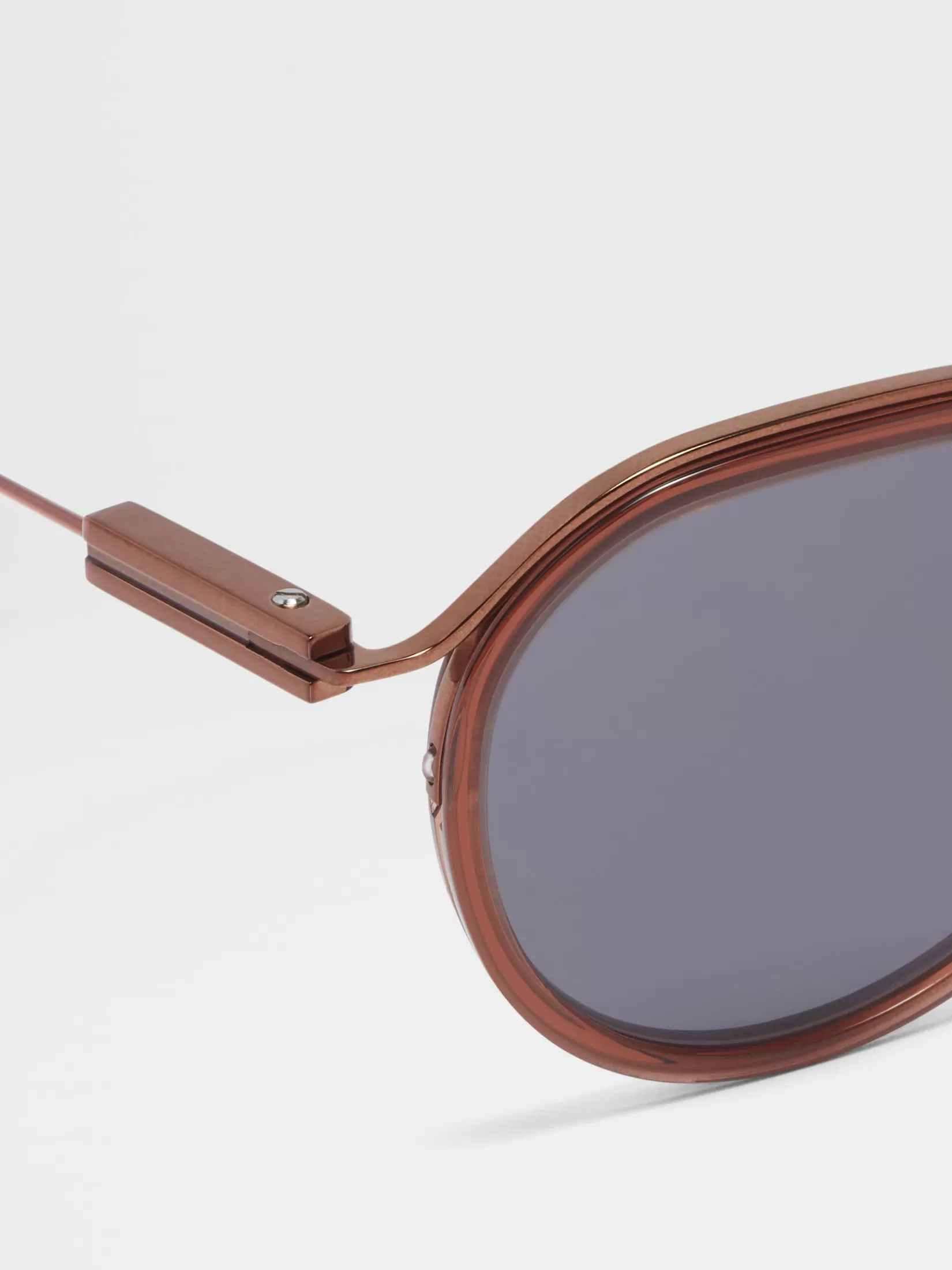 ZEGNA Sunglasses<Transparent Brown Acetate and Metal Sunglasses TransparentBrown