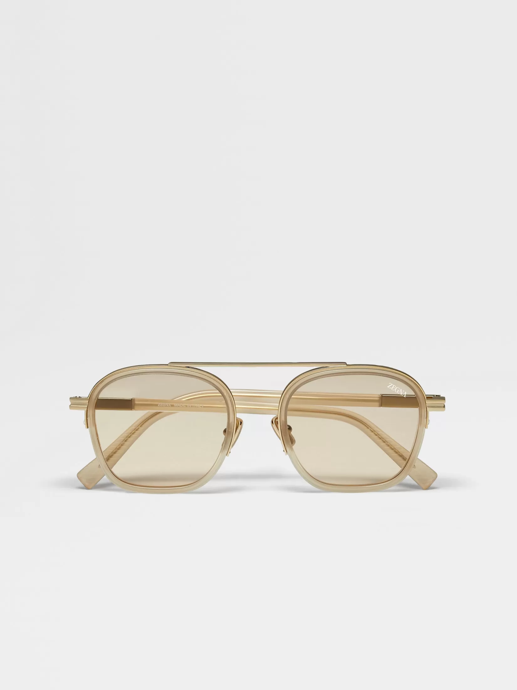 ZEGNA Small Gifts | Sunglasses<Transparent Dark Grey Orizzonte I Acetate and Metal Sunglasses TransparentDarkGrey