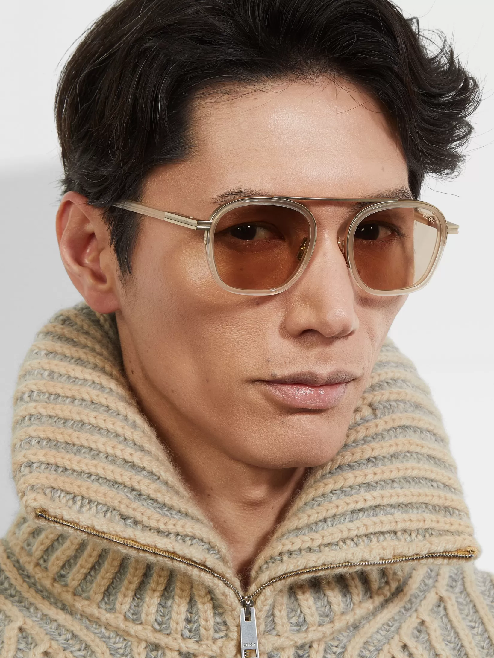 ZEGNA Small Gifts | Sunglasses<Transparent Dark Grey Orizzonte I Acetate and Metal Sunglasses TransparentDarkGrey