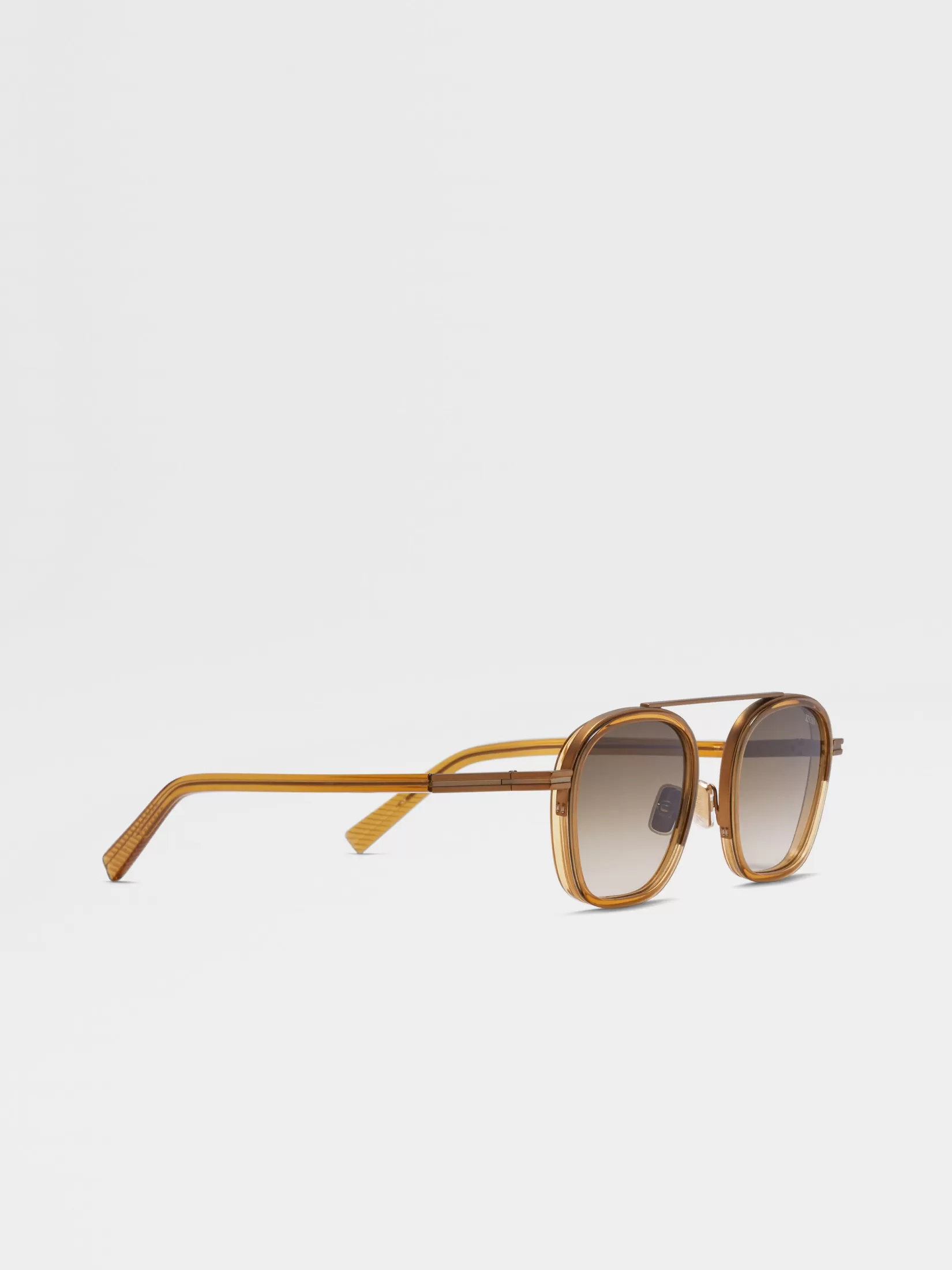ZEGNA Resort Essentials | Sunglasses<Transparent Golden Syrup Orizzonte I Acetate and Metal Sunglasses TransparentGoldenSyrup