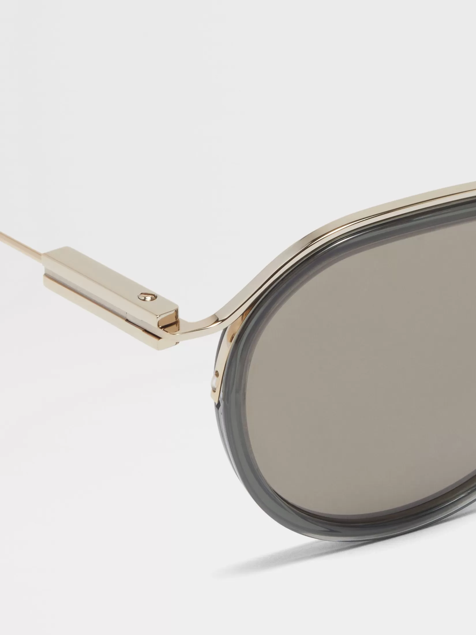 ZEGNA Sunglasses<Transparent Green and Pale Gold Acetate and Metal Sunglasses TransparentGreen/PaleGold