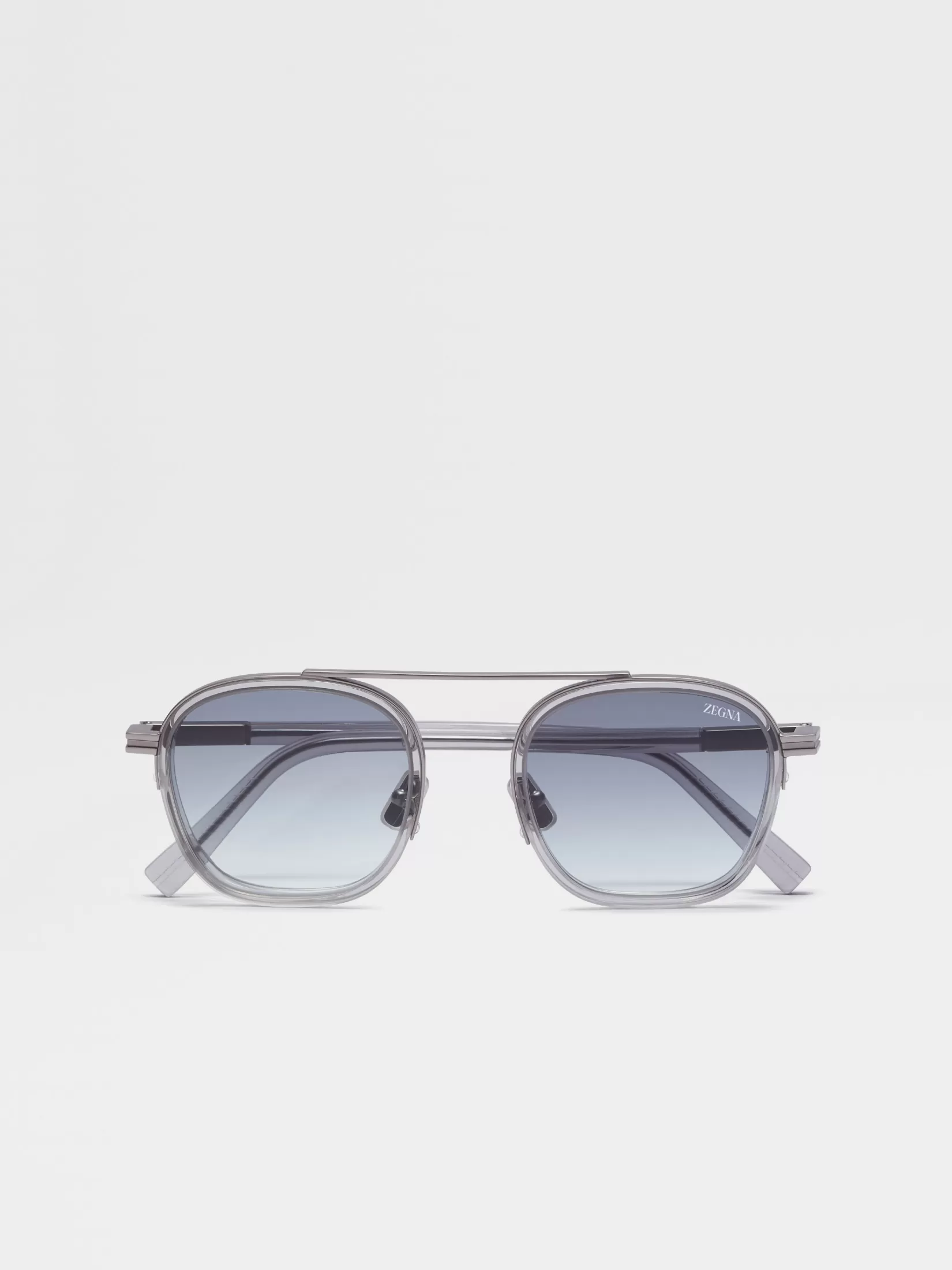 ZEGNA Resort Essentials | Small Gifts<Transparent Light Grey Orizzonte I Acetate and Metal Sunglasses TransparentLightGrey