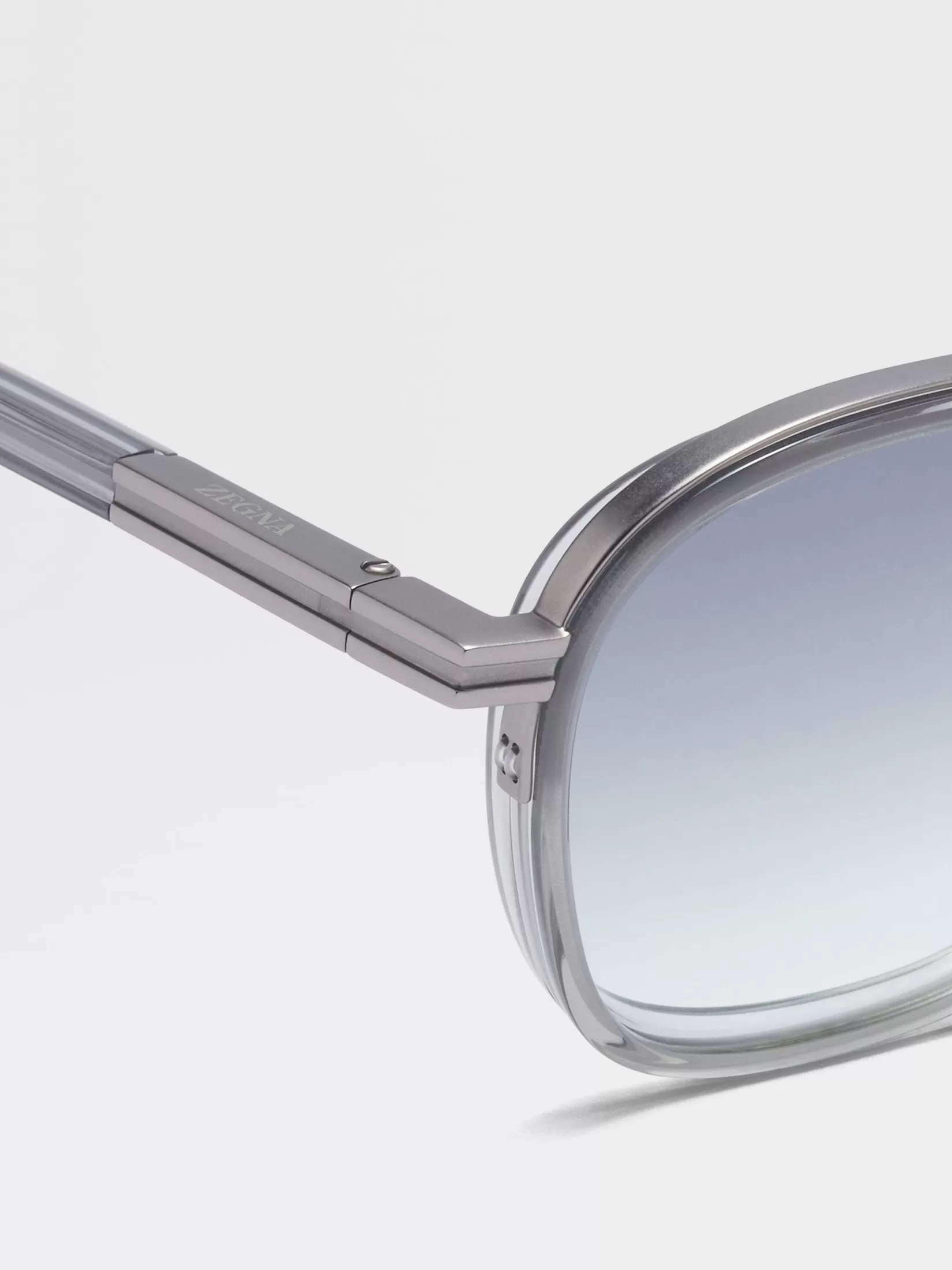 ZEGNA Resort Essentials | Small Gifts<Transparent Light Grey Orizzonte I Acetate and Metal Sunglasses TransparentLightGrey