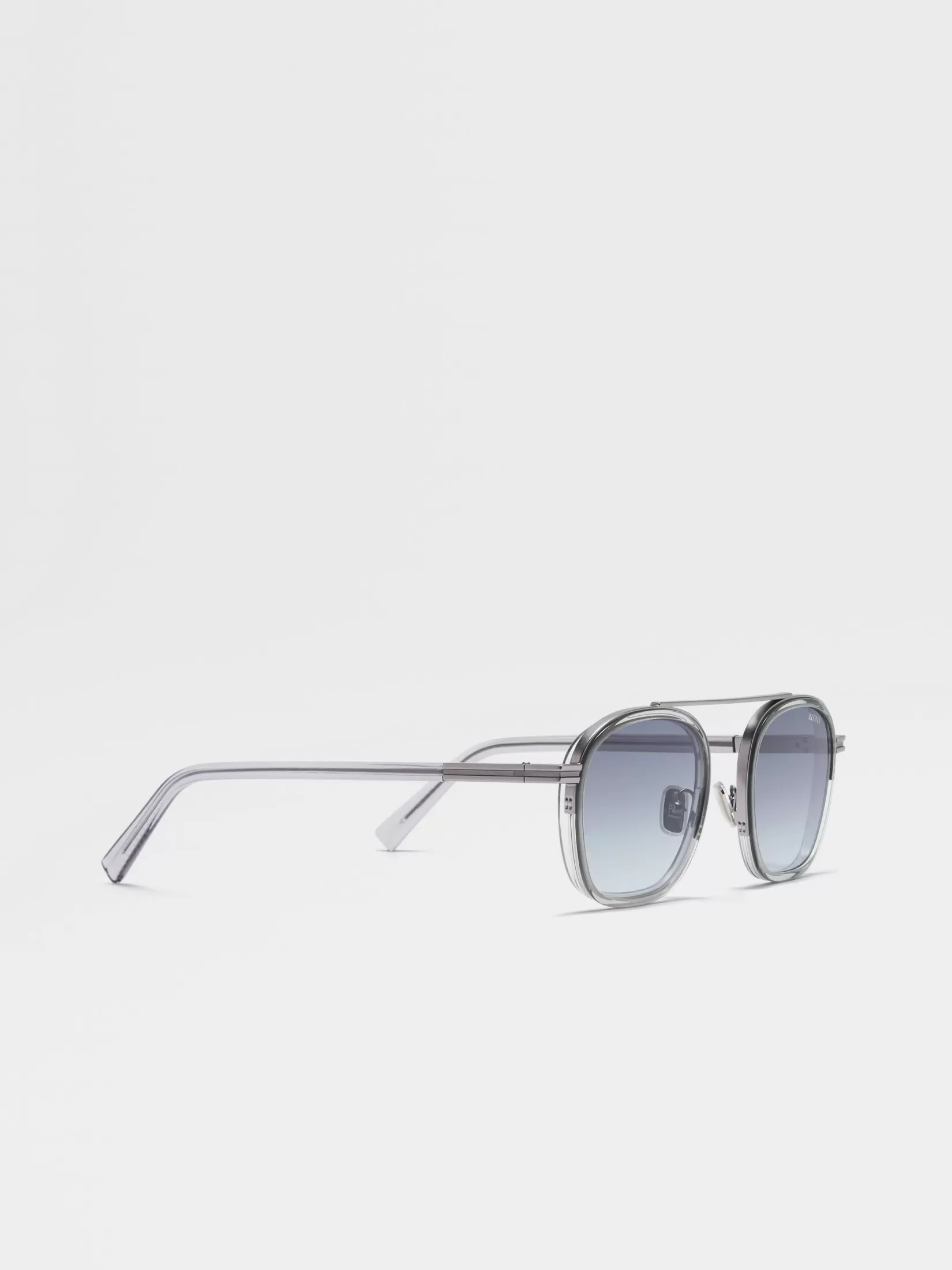 ZEGNA Resort Essentials | Small Gifts<Transparent Light Grey Orizzonte I Acetate and Metal Sunglasses TransparentLightGrey