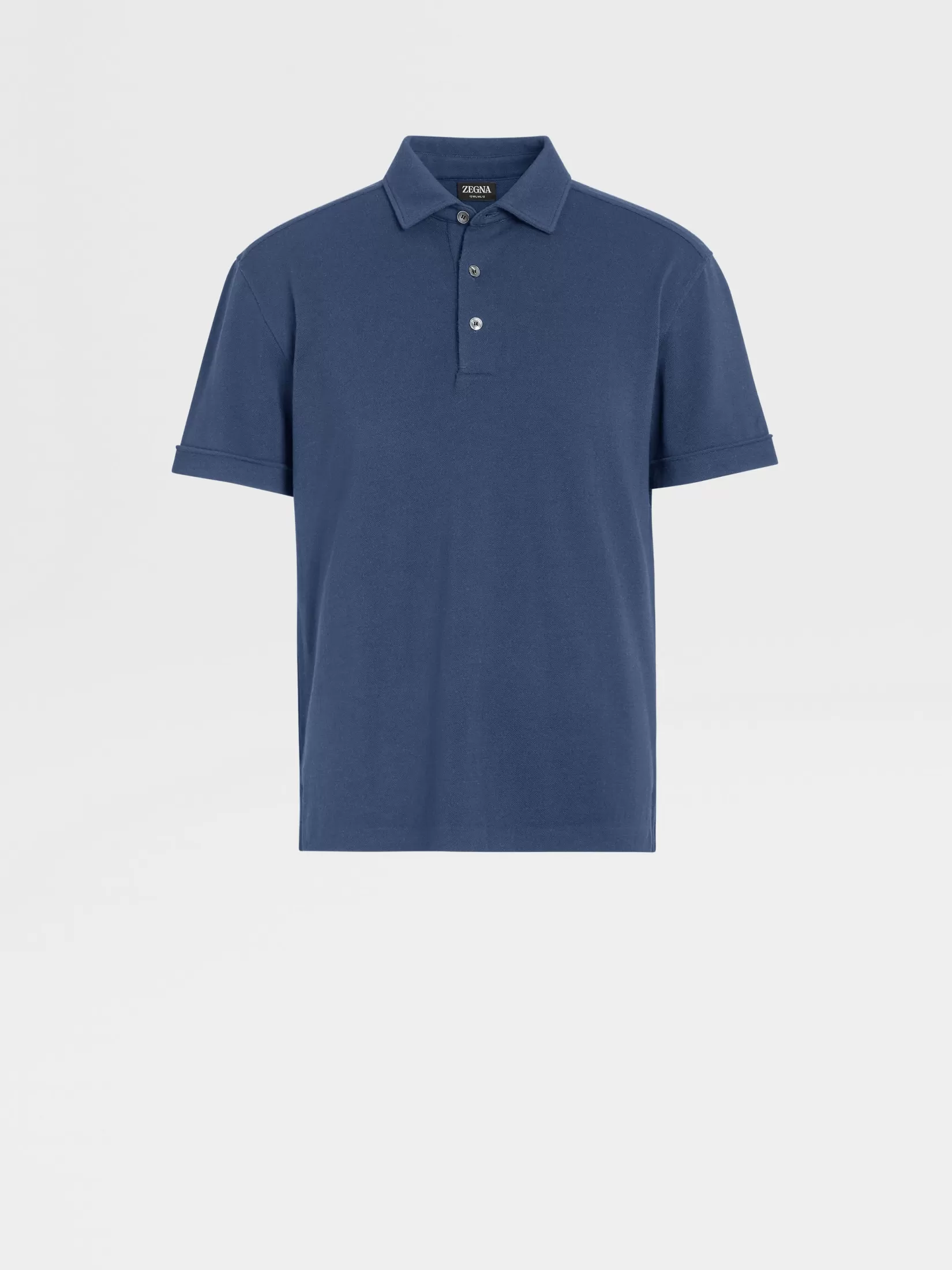 ZEGNA Polo Shirts<Utility Blue 12milmil12 Wool Polo Shirt UtilityBlue