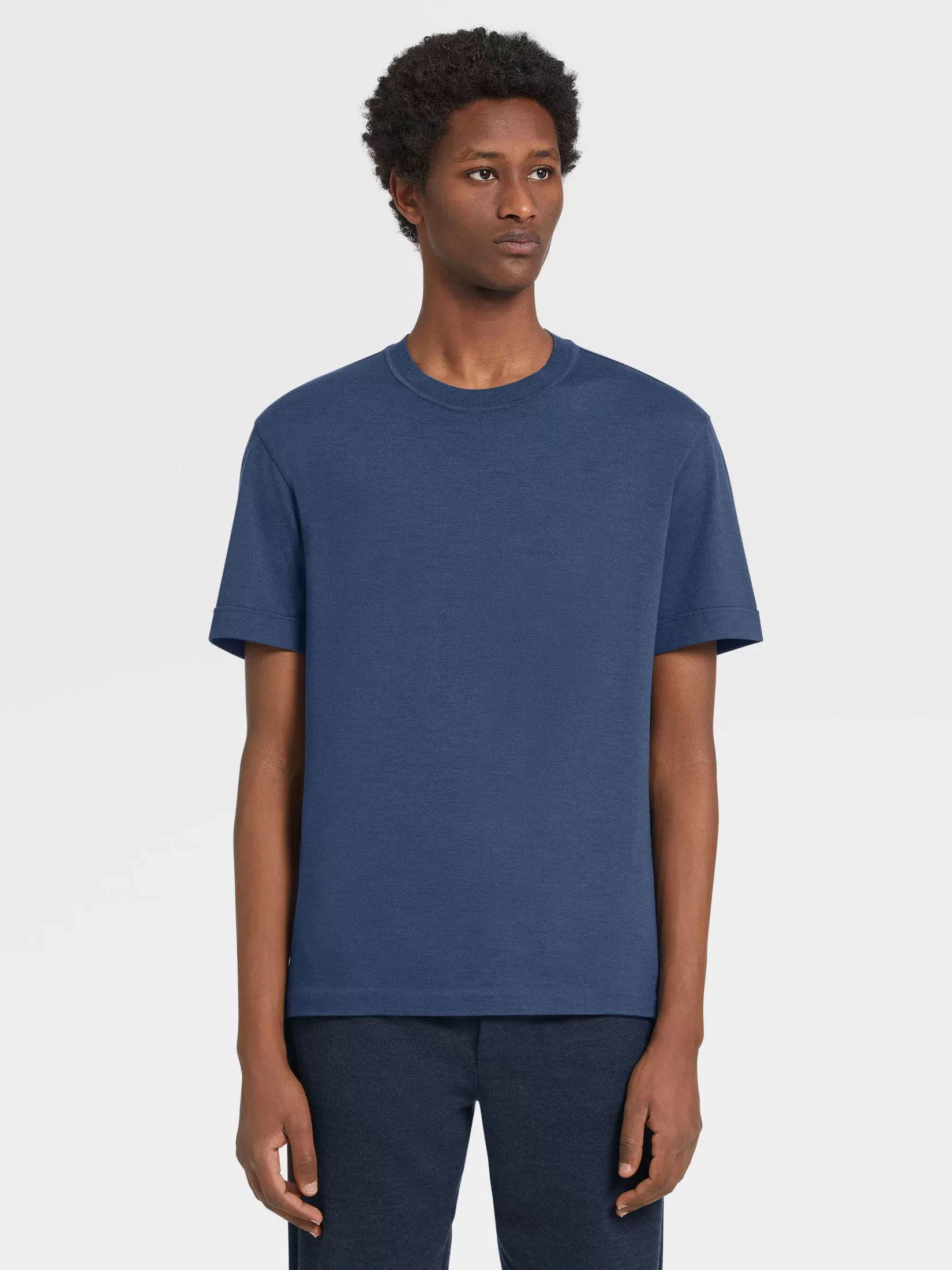 ZEGNA T-Shirts<Utility Blue 12milmil12 Wool T-shirt UtilityBlue