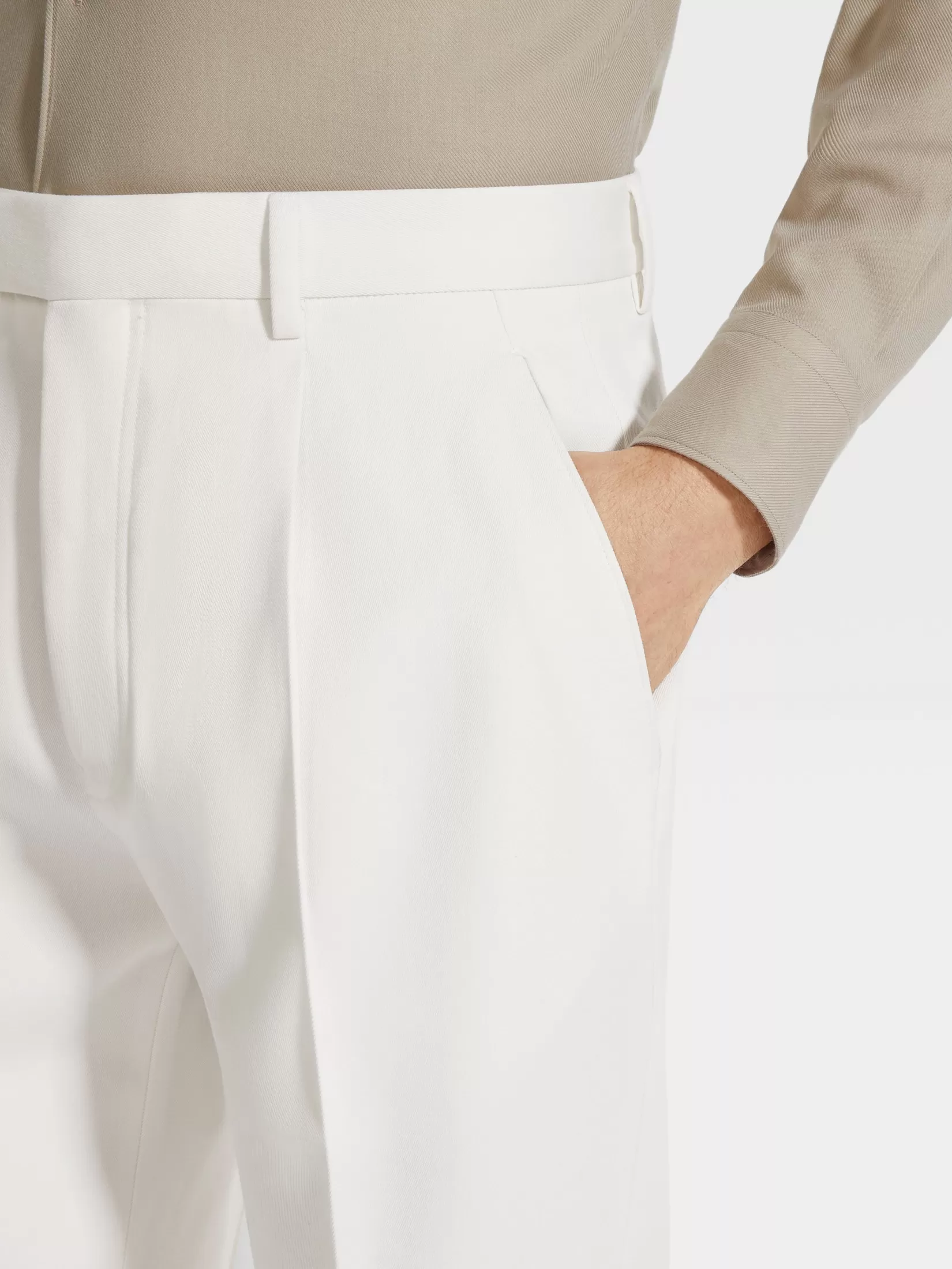 ZEGNA Travel In Style | Pants<Cotton and Wool Pants White