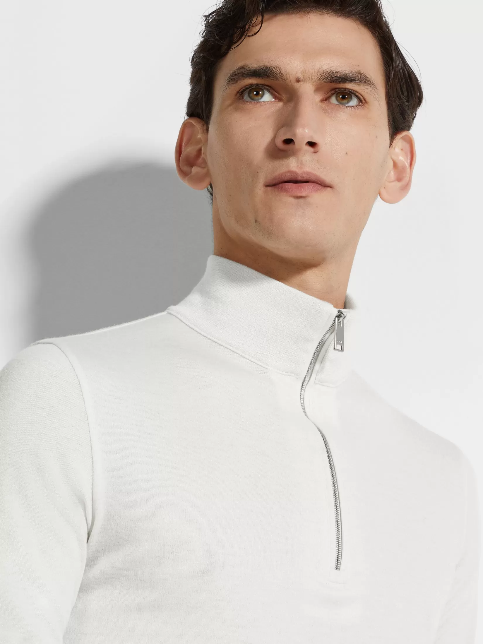 ZEGNA Travel In Style | Sweaters<Oasi Cashmere Zip Mock Neck Sweatshirt White